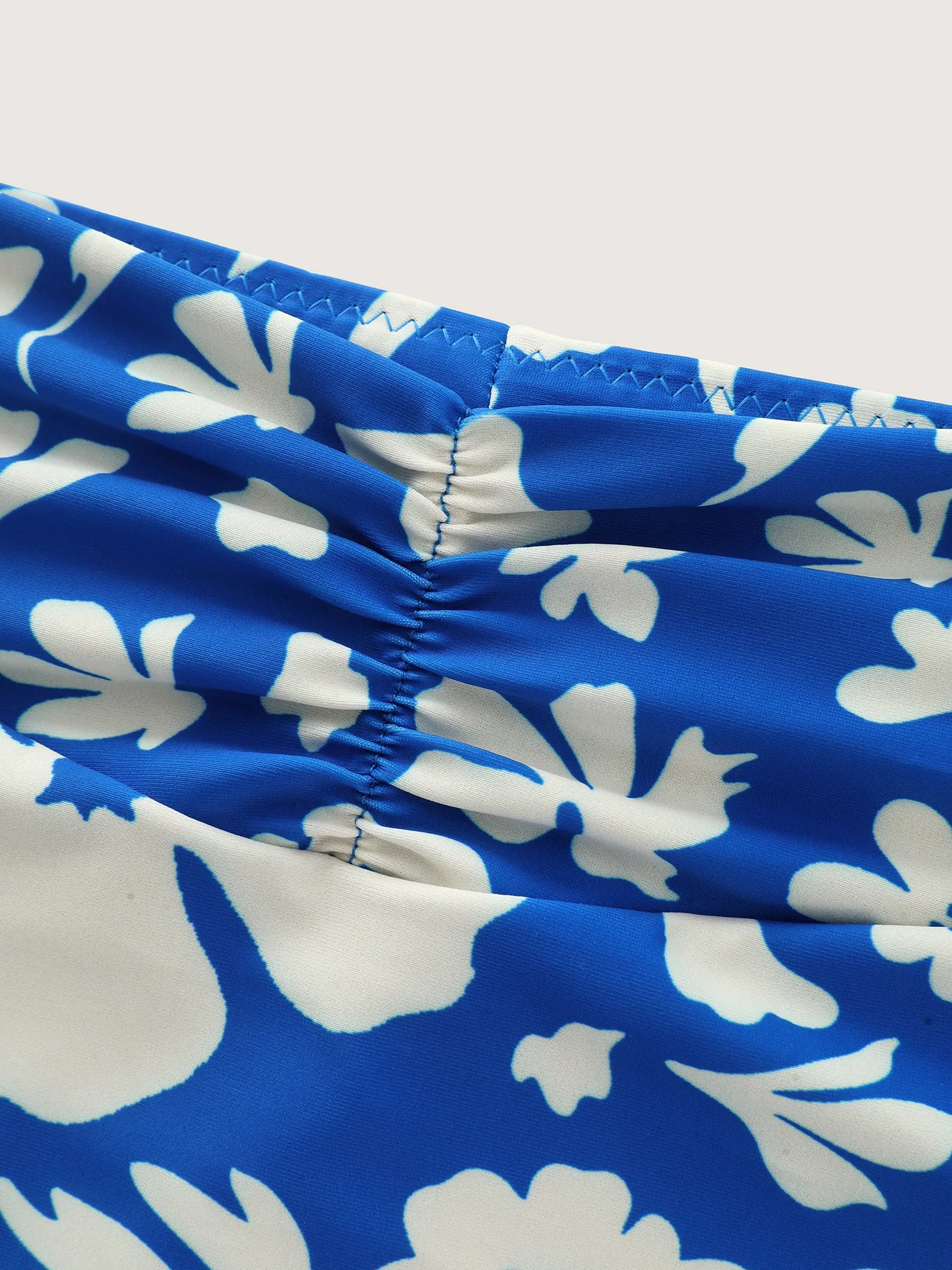 Floral Print High-Waisted Ruched Swim Bottoms sold by Bloomchic product image thumbnail 5