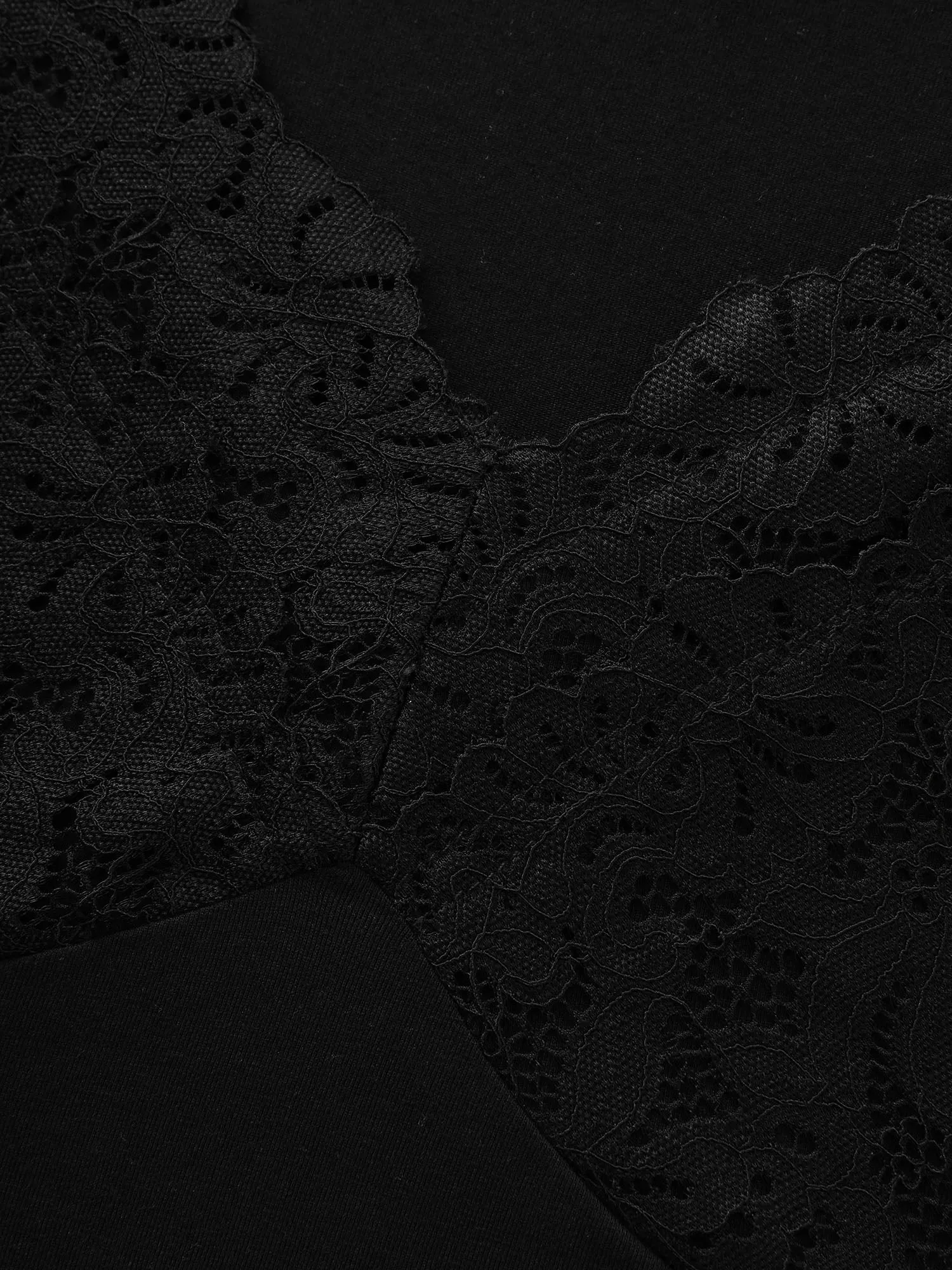Cotton Lace Trim V-Neckline T-Shirt sold by Bloomchic product image thumbnail 5