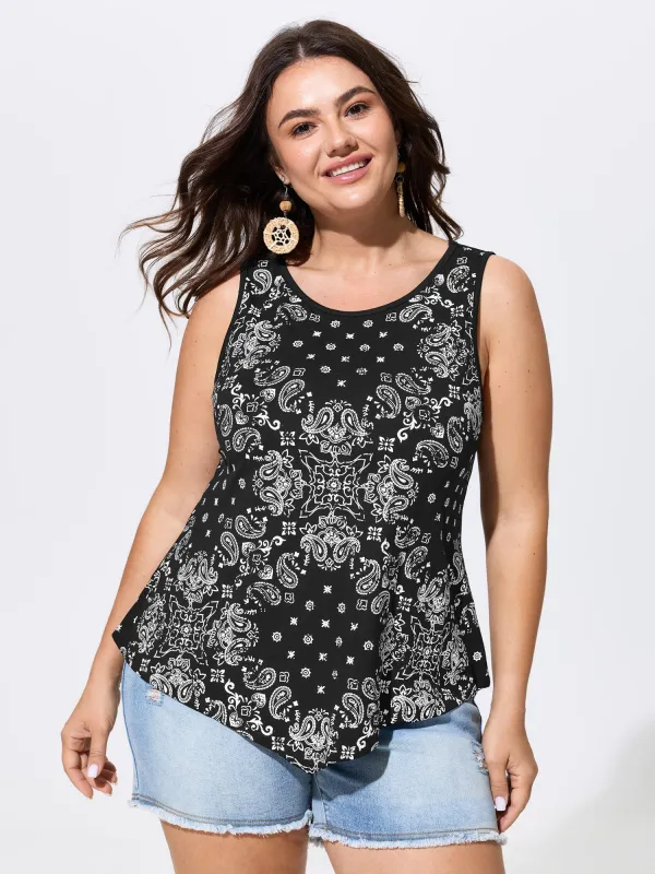 Supersoft Paisley Print Flowy Tank Top made by Bloomchic