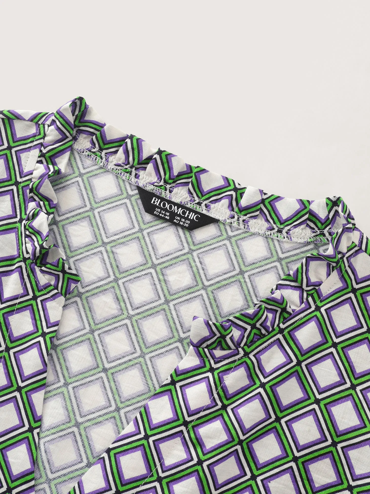 Geo Print Notched Collar Blouse sold by Bloomchic product image thumbnail 5
