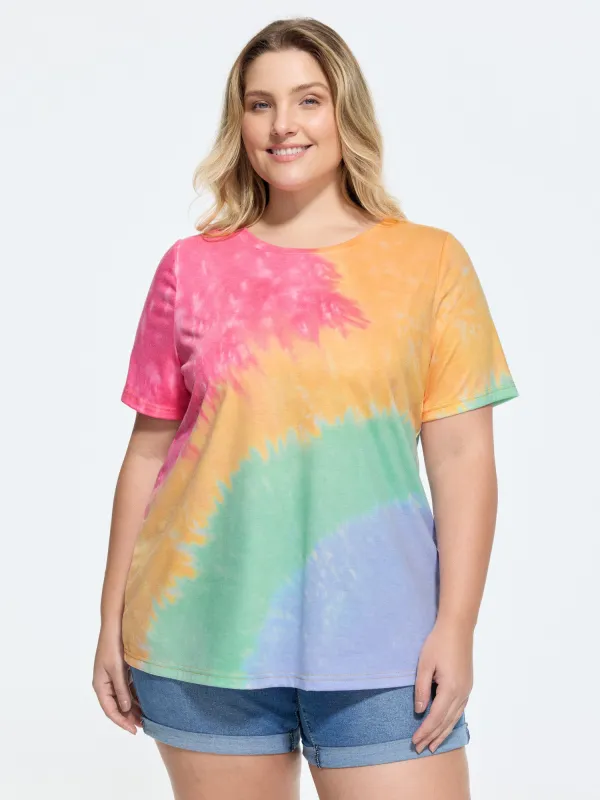 Supersoft Stretchy Tie-Dye Effect T-Shirt made by Bloomchic