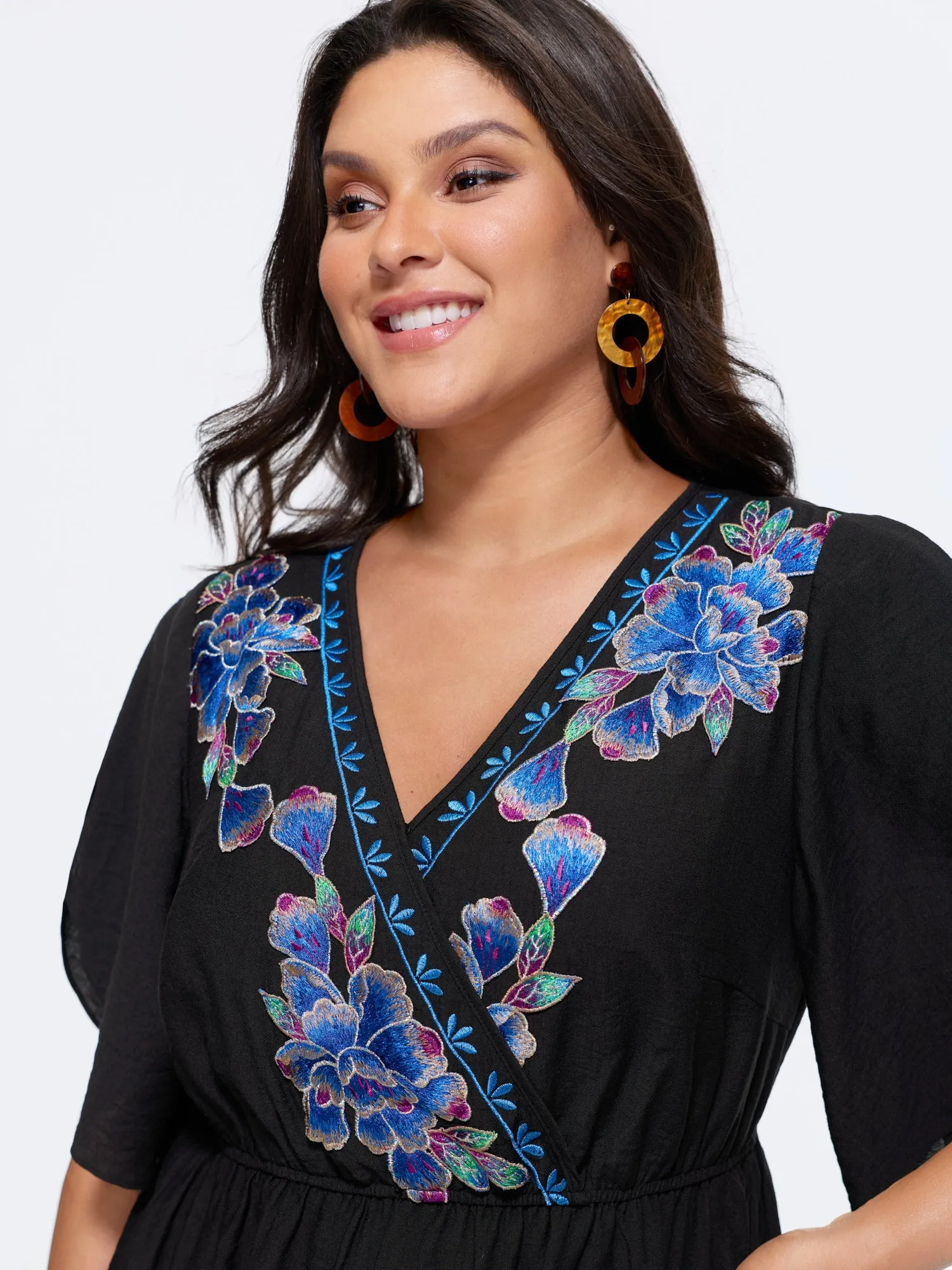 Floral Embroidered Wrap Neckline Top sold by Bloomchic product image thumbnail 2