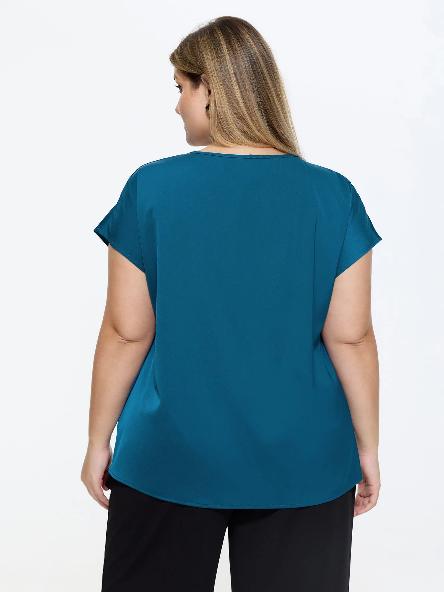 Knotted Front Plain Dolman Sleeve Blouse sold by Bloomchic product image thumbnail 4