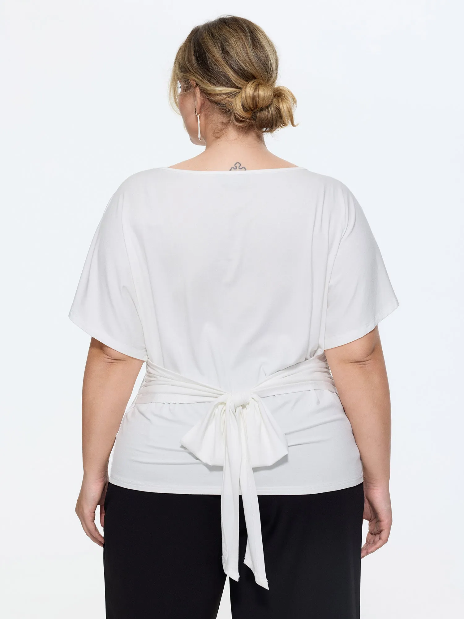 Ruched Adjustable Waist-Tie T-Shirt sold by Bloomchic product image thumbnail 4