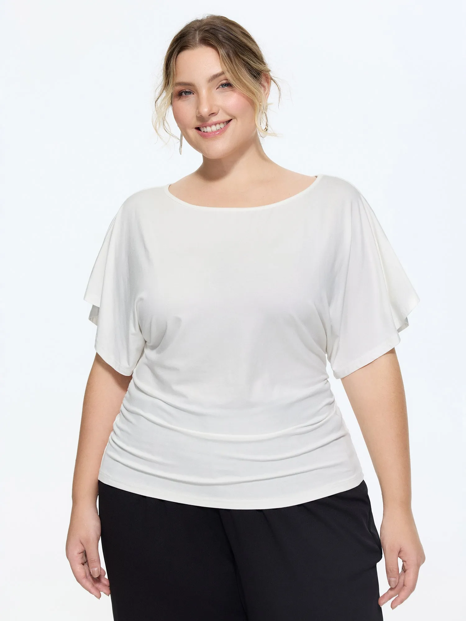 Ruched Adjustable Waist-Tie T-Shirt sold by Bloomchic