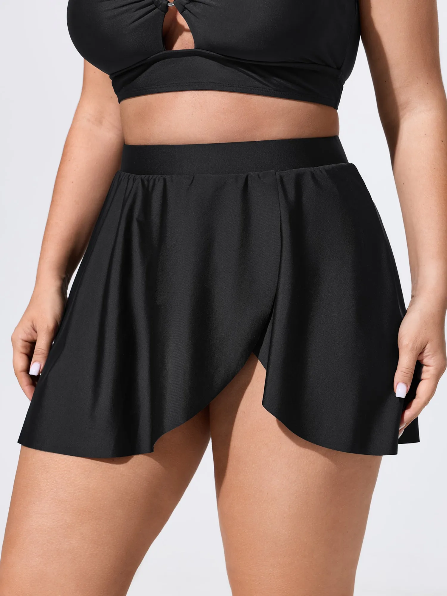 2 Piece Detachable Skirted Asymmetrical Hem Flowy Swim Bottoms sold by Bloomchic