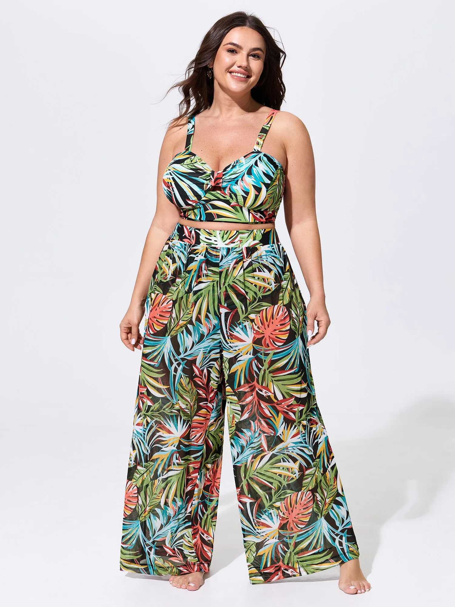 Tropical Vibes Sheer Sarong Set Swim Bottoms sold by Bloomchic product image thumbnail 3