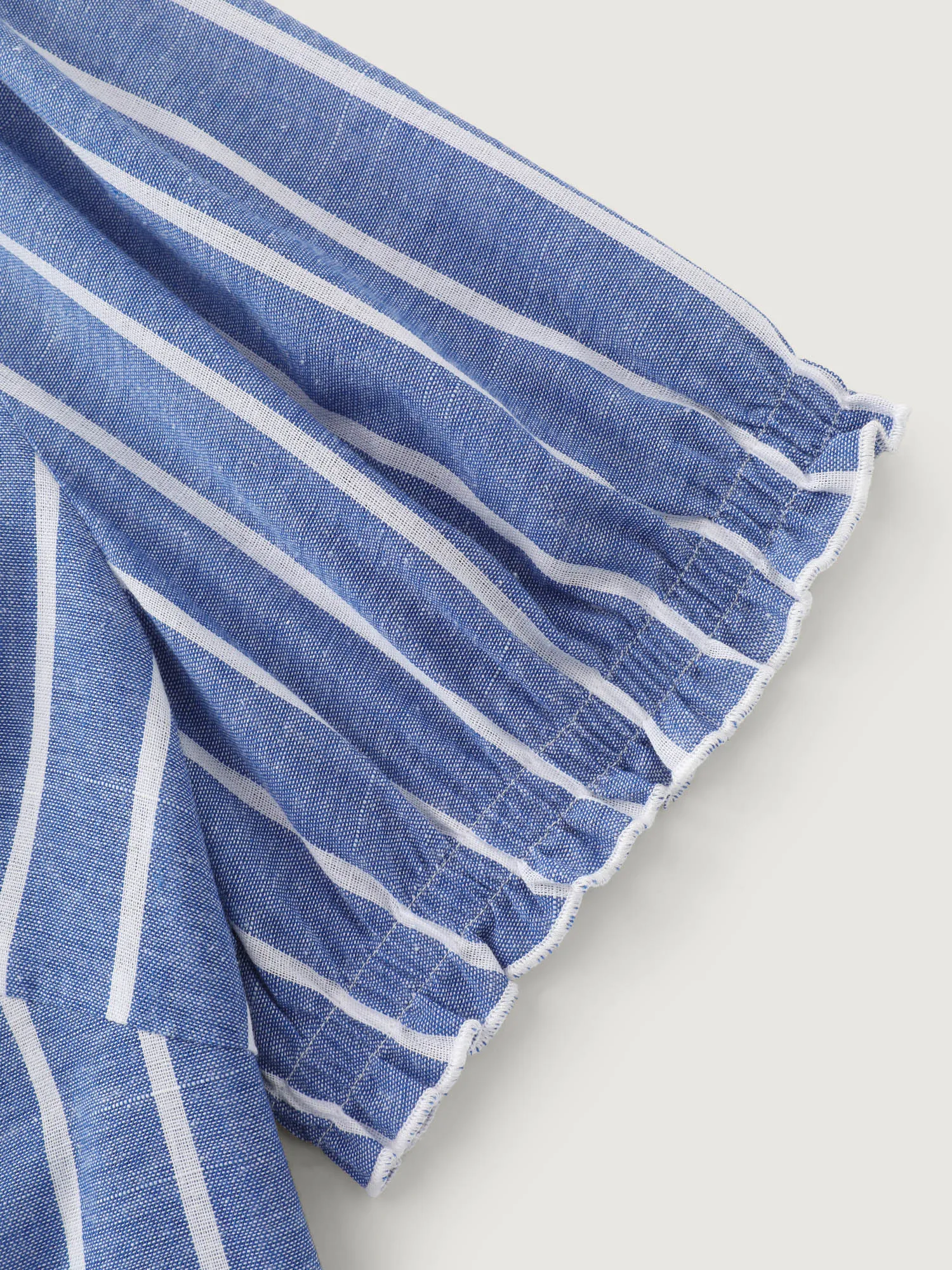 Pure Cotton Striped Puffy Sleeve Blouse sold by Bloomchic product image thumbnail 5