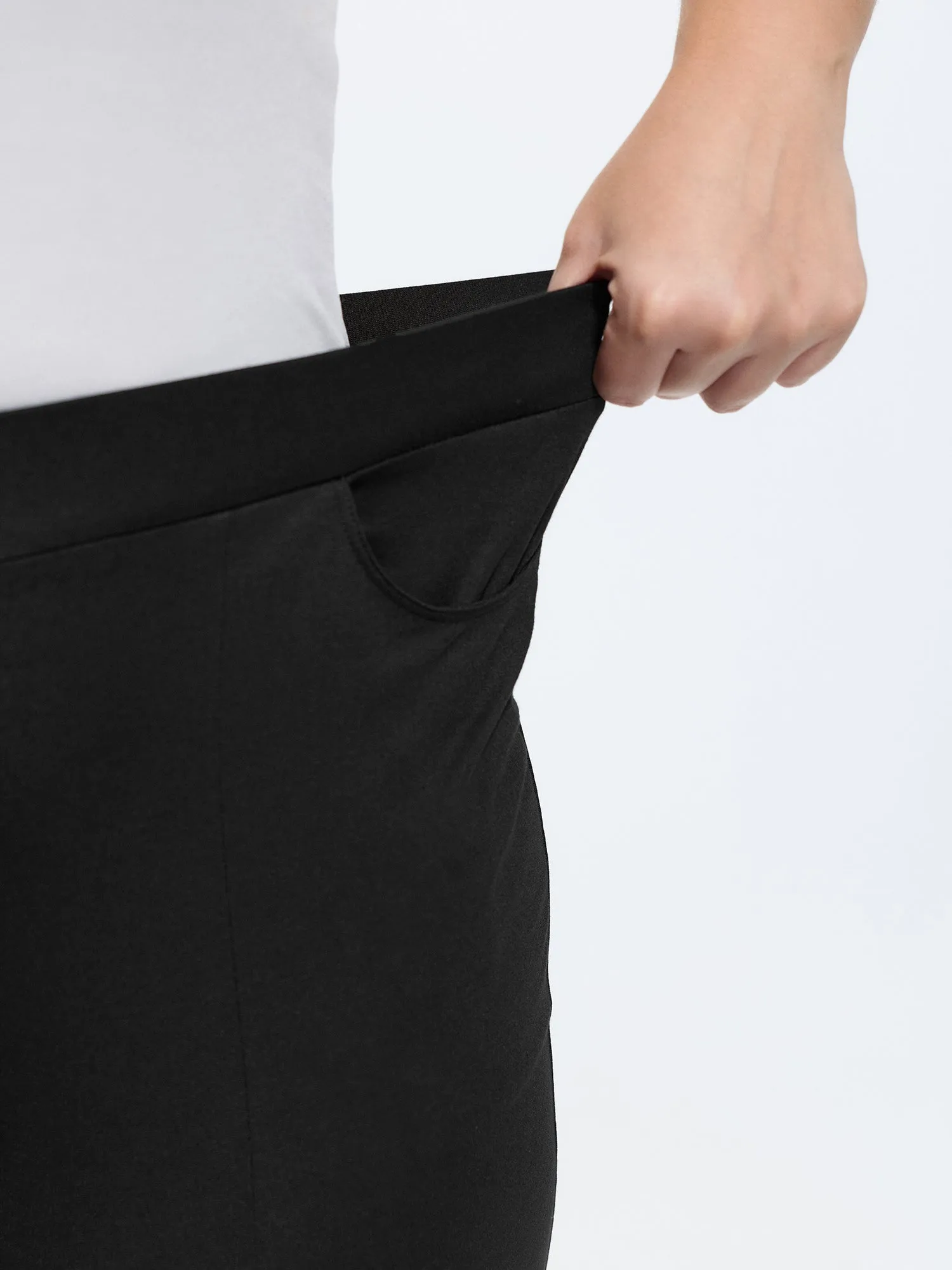 Stretchy Waist Flared High-Rise Pants sold by Bloomchic product image thumbnail 4