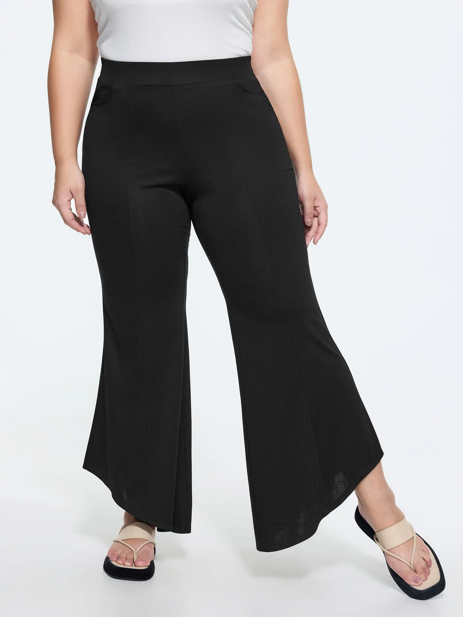 Stretchy Waist Flared High-Rise Pants sold by Bloomchic