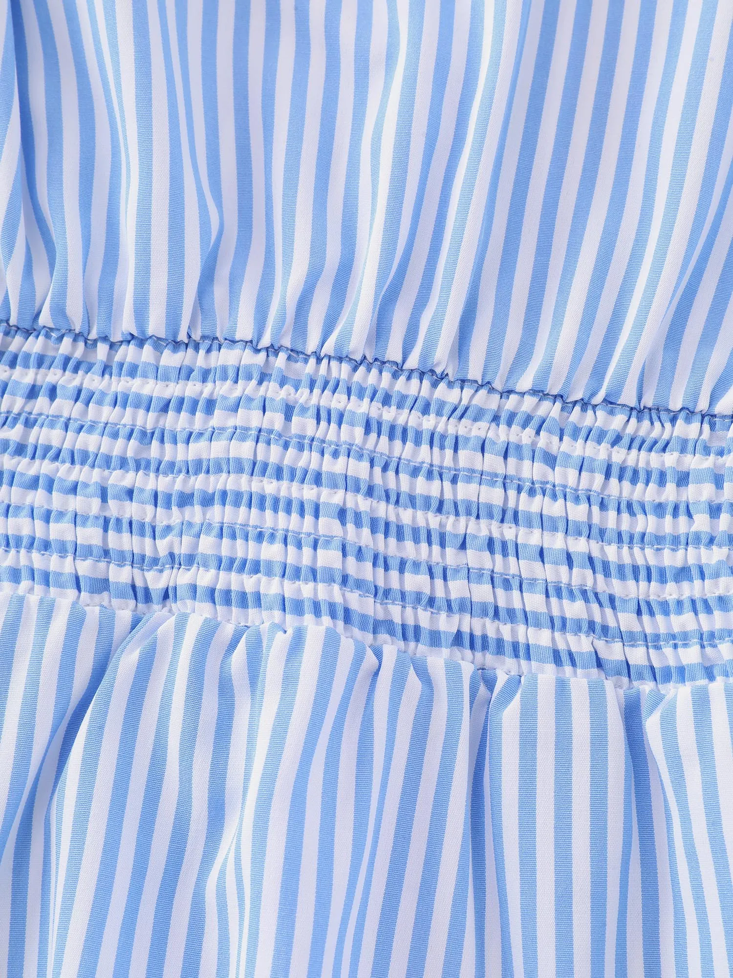 Striped Print Cinched-Waist Blouse sold by Bloomchic product image thumbnail 5