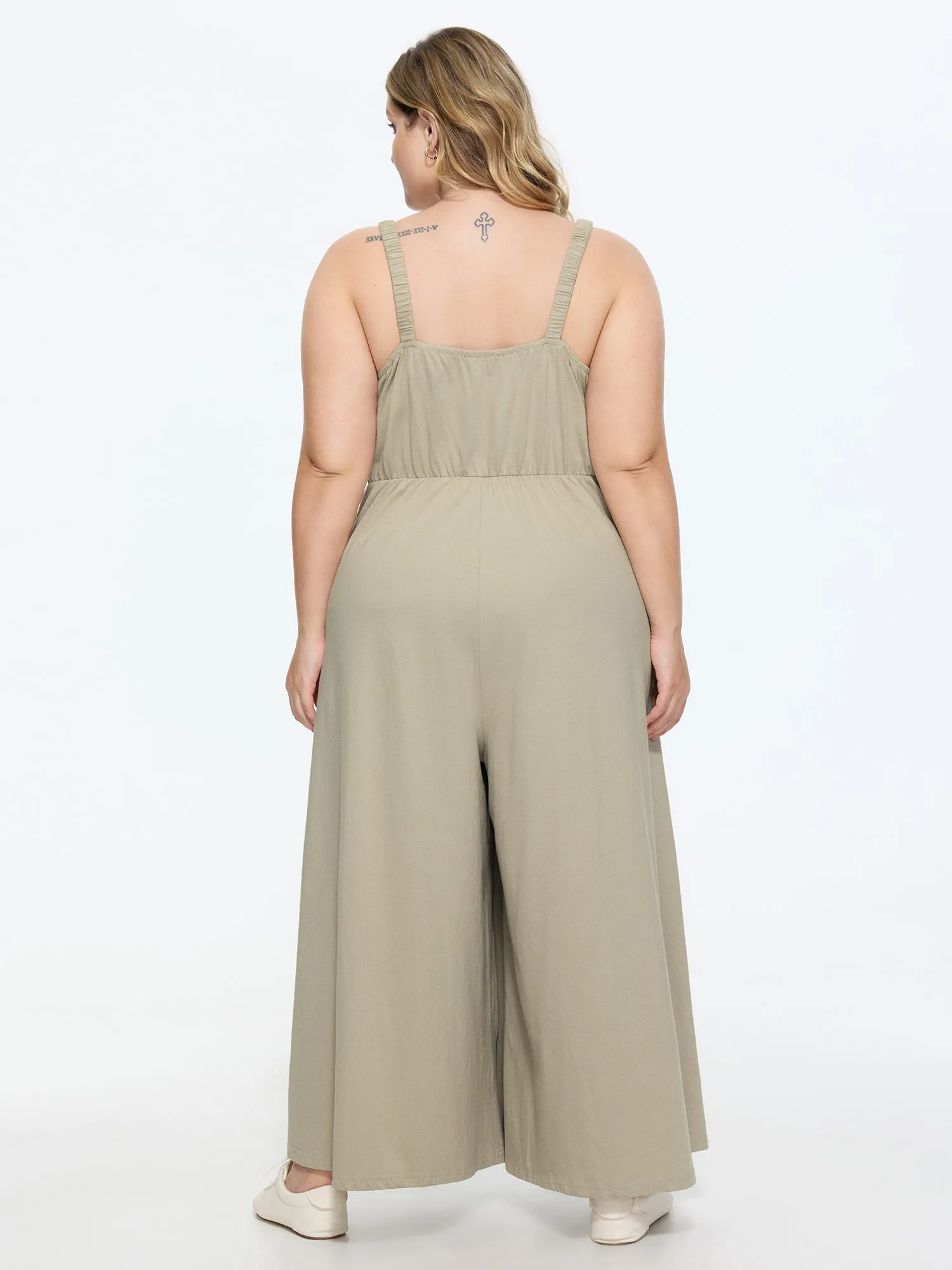 Cotton Sleeveless Wide-Leg Jumpsuit sold by Bloomchic product image thumbnail 4