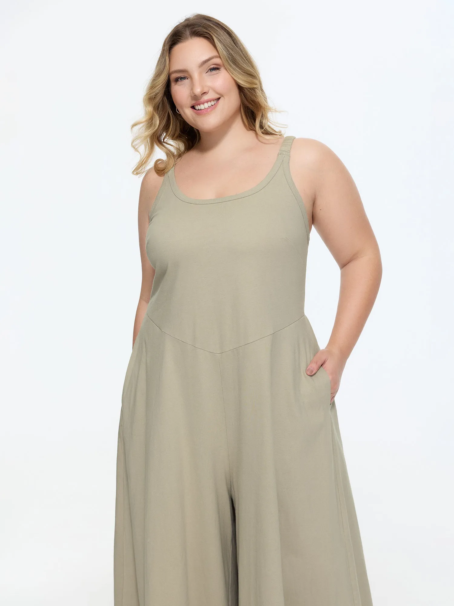 Cotton Sleeveless Wide-Leg Jumpsuit sold by Bloomchic product image thumbnail 3