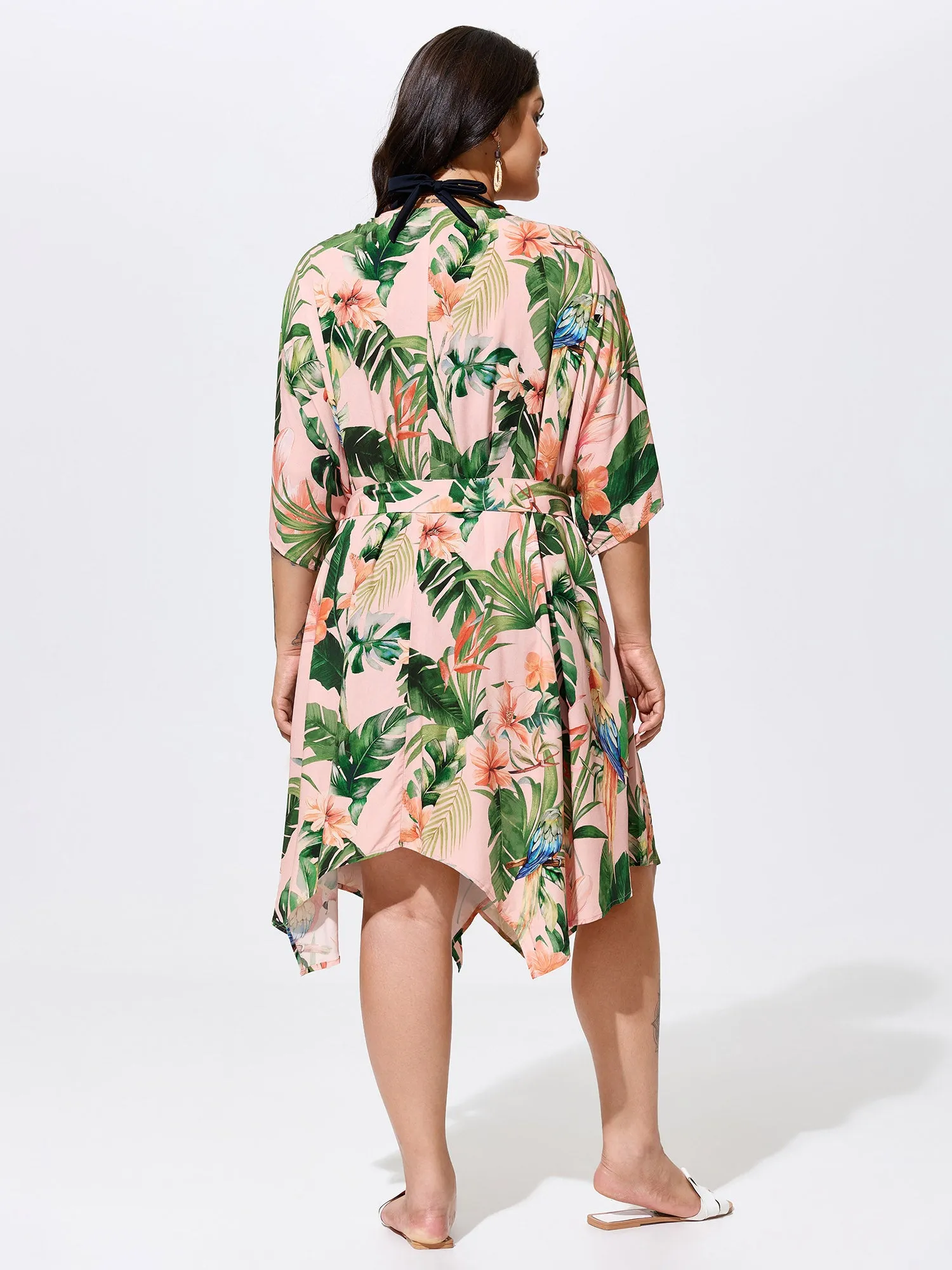 Tropical Escape Waist Tie Kimono sold by Bloomchic product image thumbnail 4