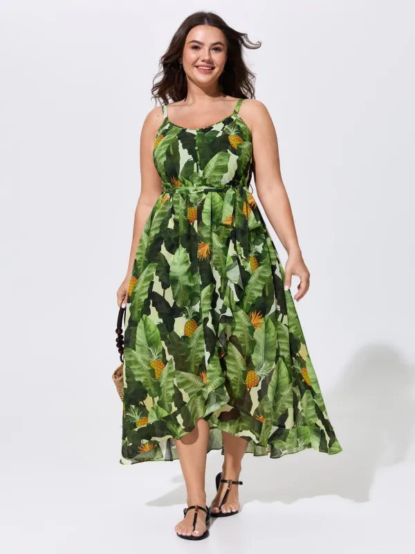 Breathabel Tropical Vacation Print Midi Dress made by Bloomchic