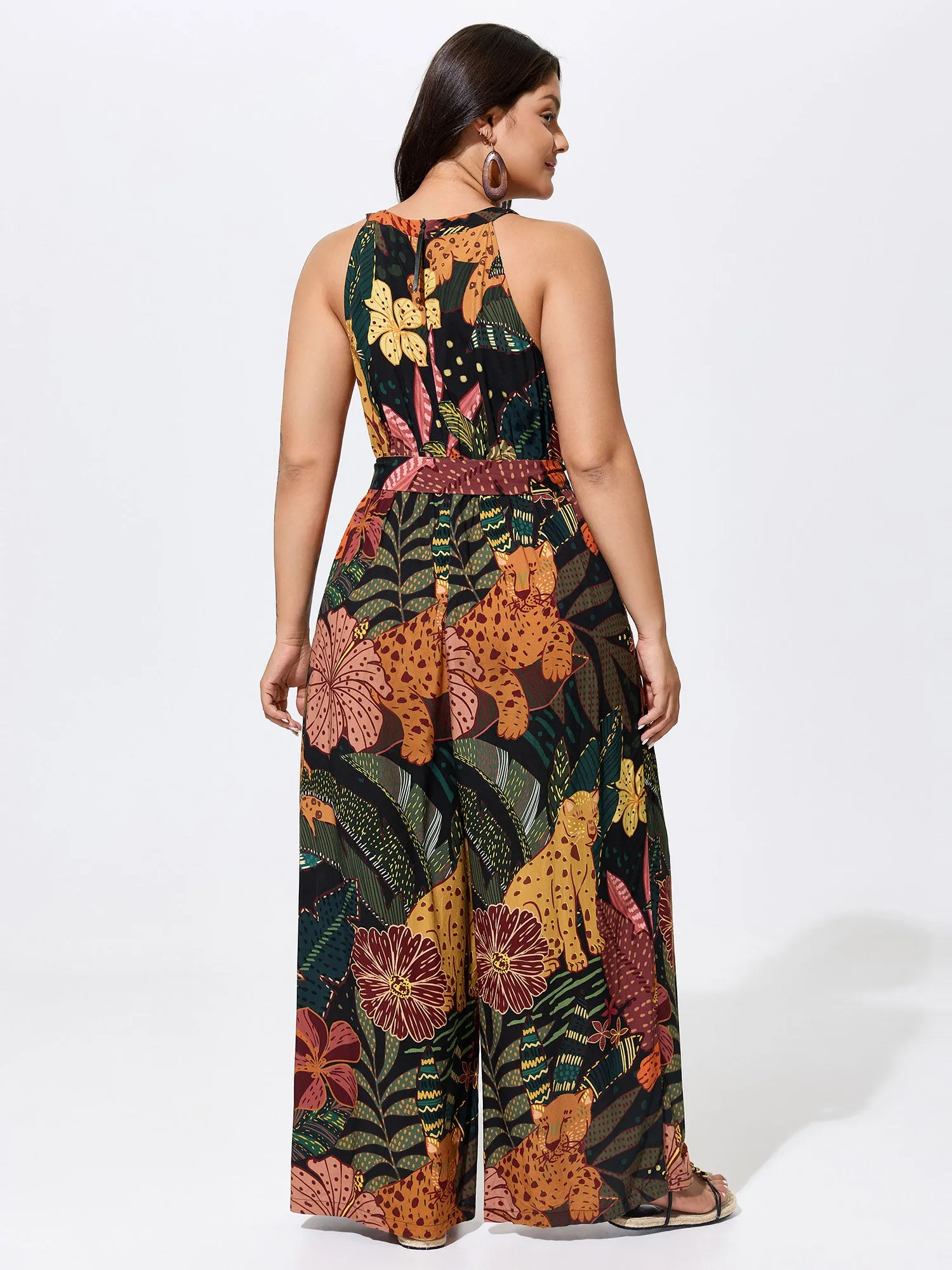 Wild Print Halter Neckline Sleeveless Jumpsuit sold by Bloomchic product image thumbnail 4