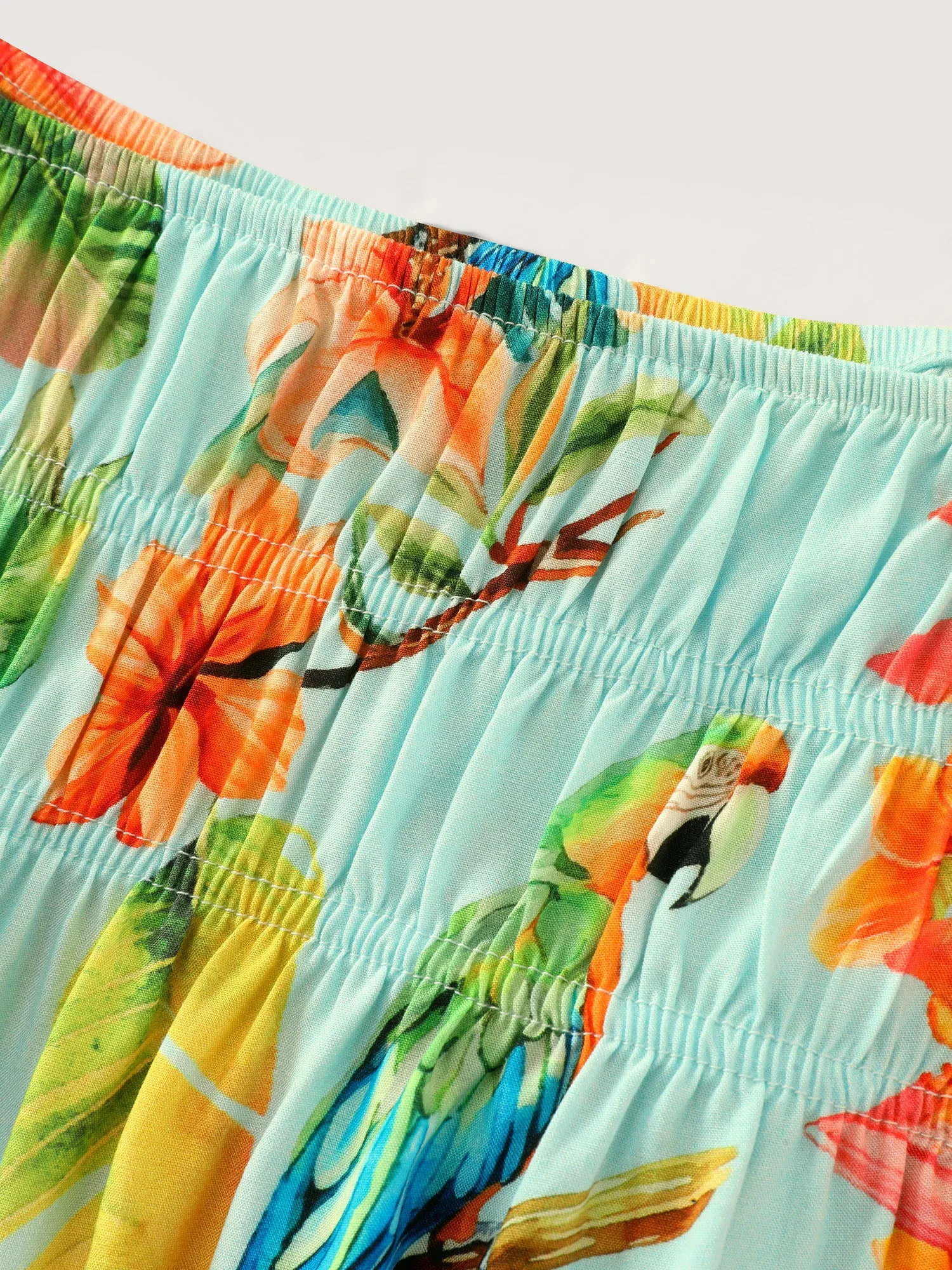 Tropical Breeze Print Shirred Neckline Tank Top sold by Bloomchic product image thumbnail 5