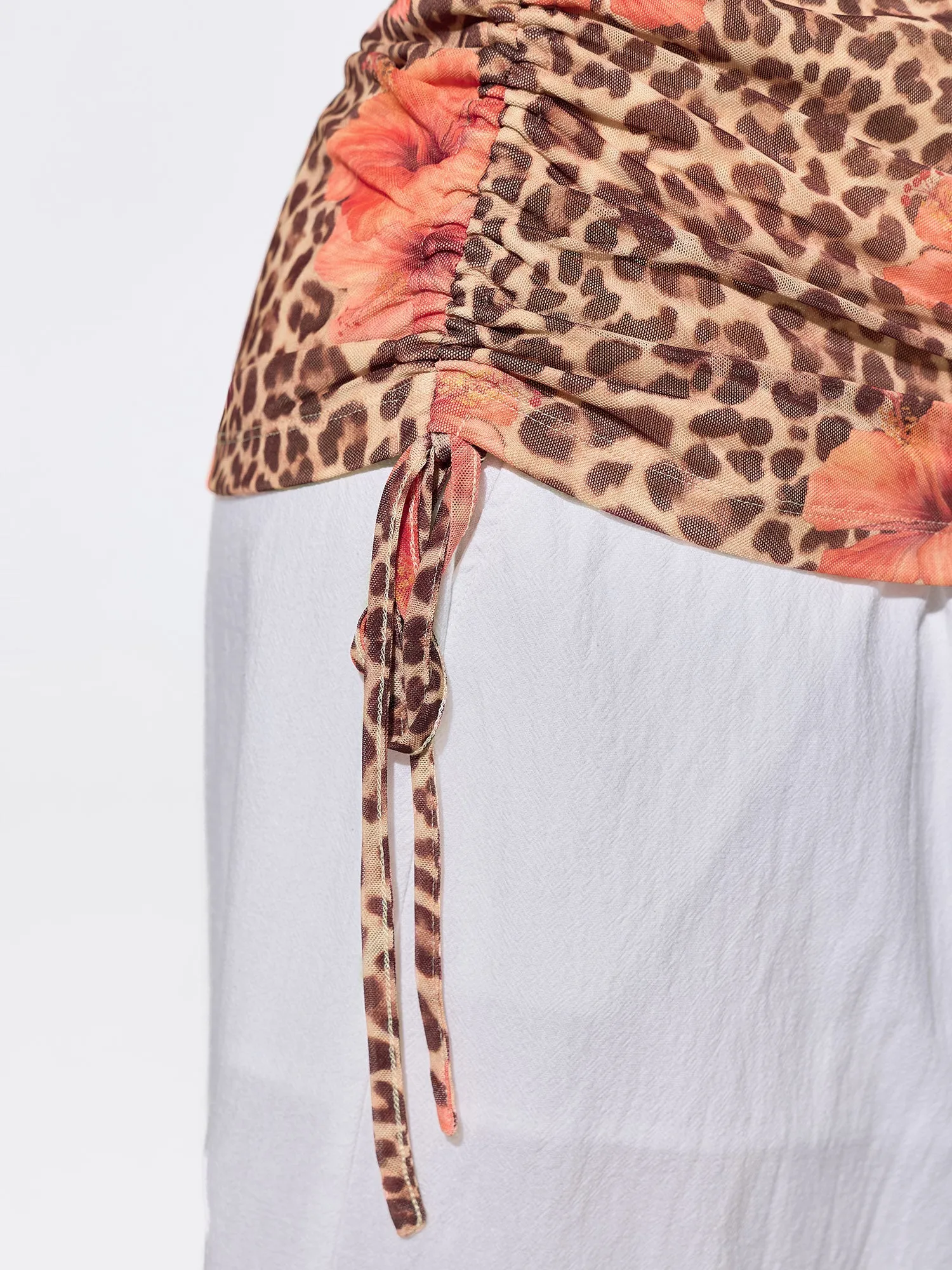 Wild-Side Leopard Print Stretchy Fitted T-Shirt sold by Bloomchic product image thumbnail 3
