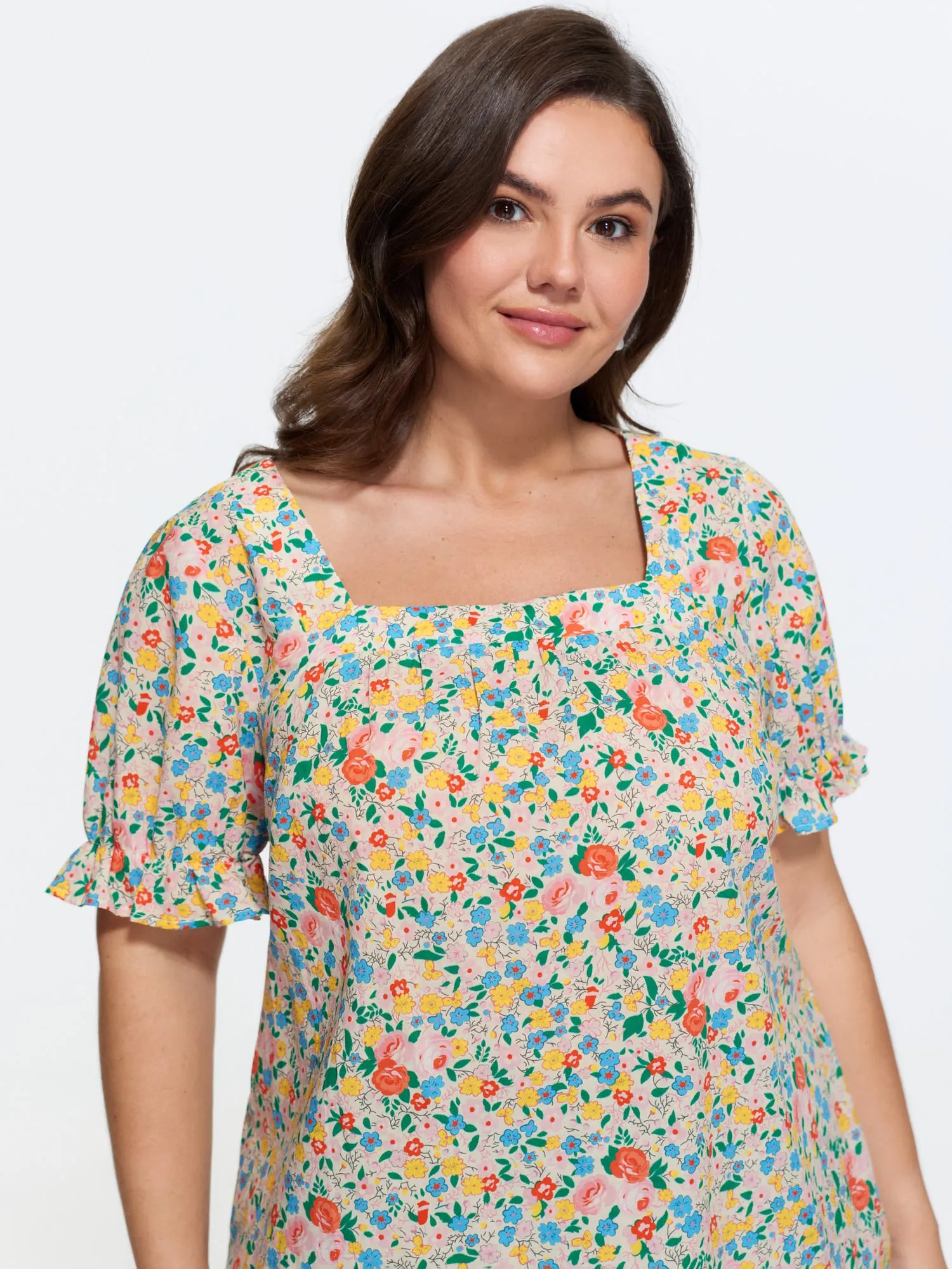Cotton Square Neck Ruffled Sleeve Blouse sold by Bloomchic product image thumbnail 2