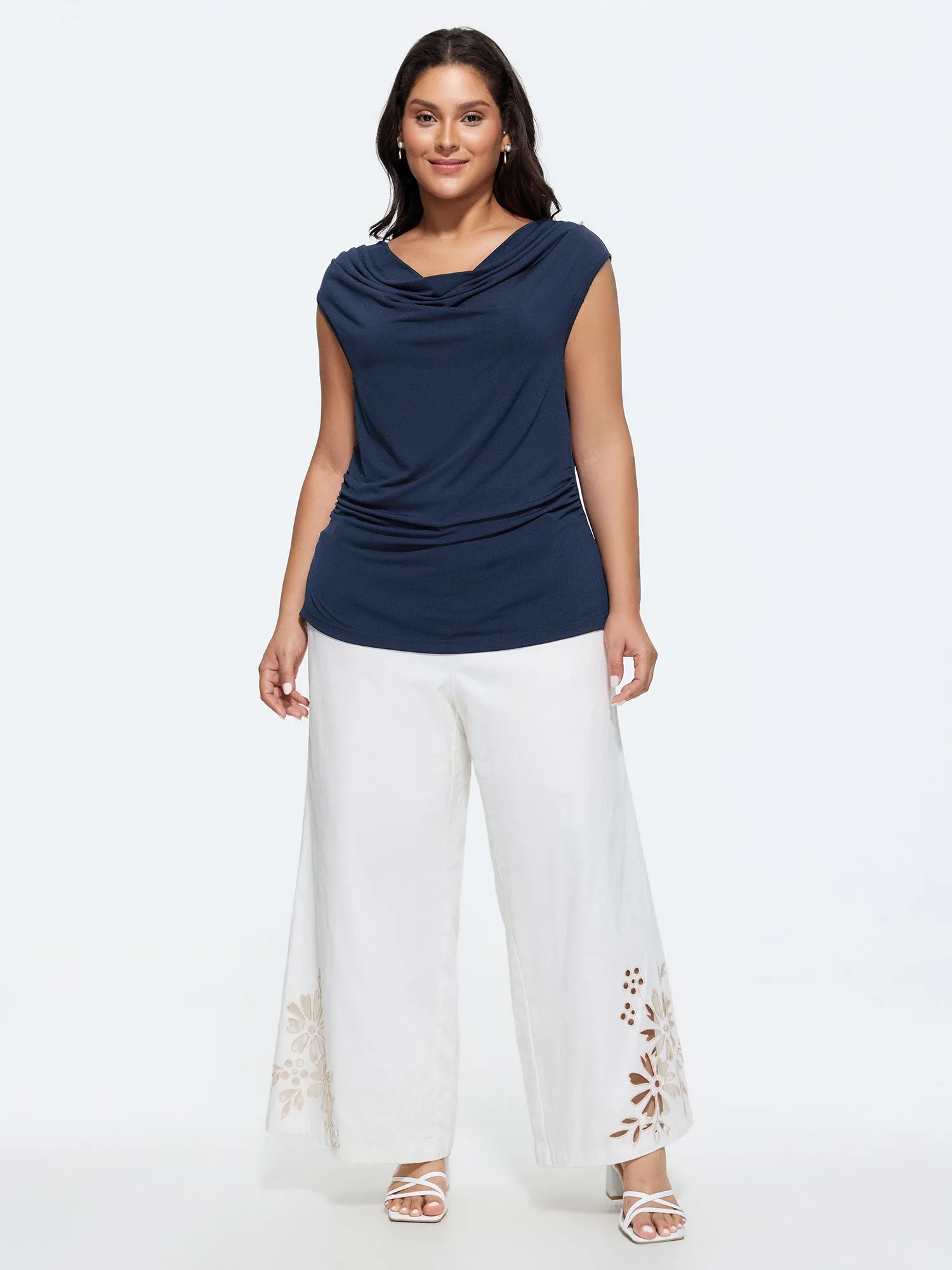 Stretchy Cowl Neckline Knit Top sold by Bloomchic product image thumbnail 3