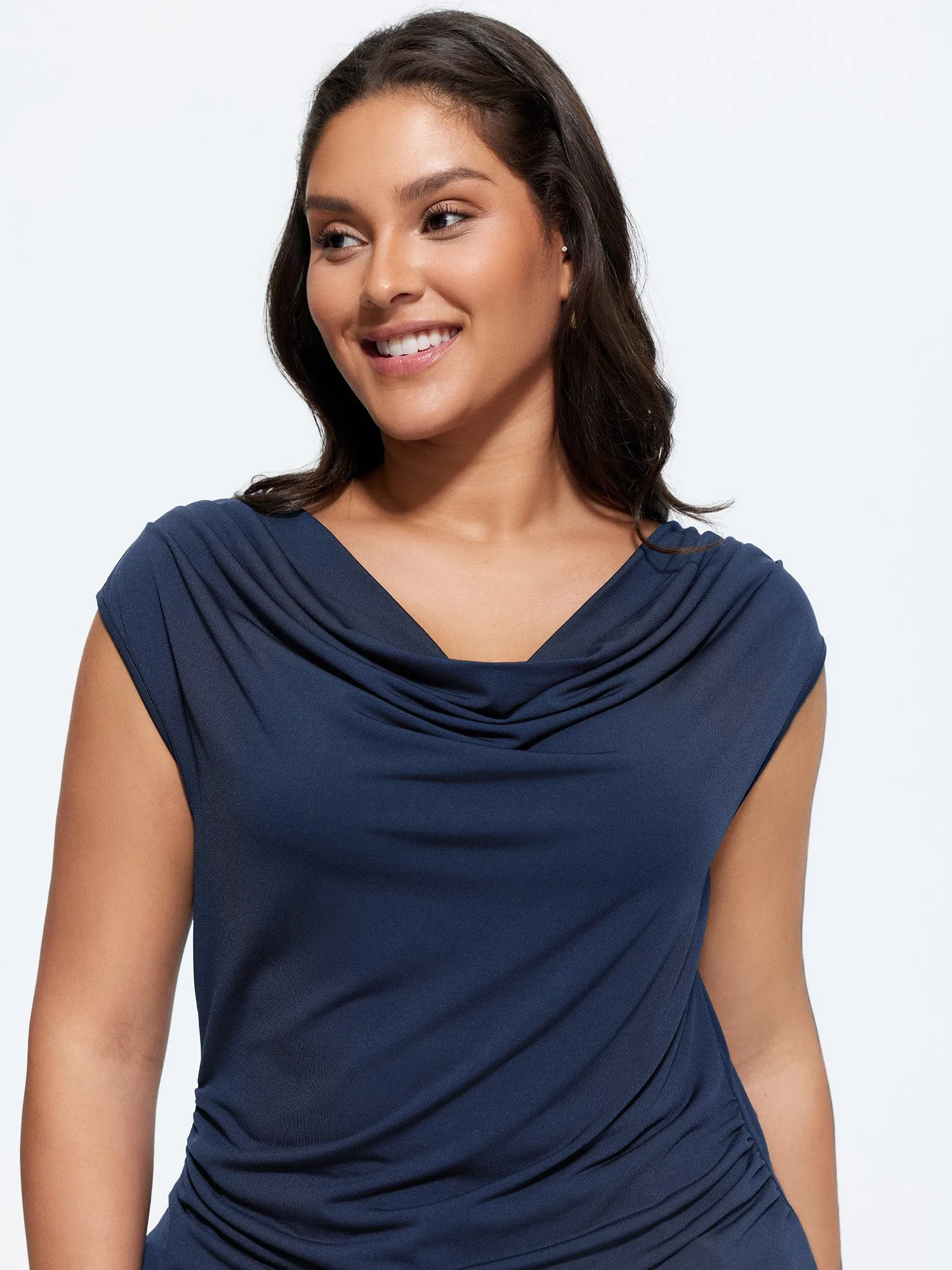 Stretchy Cowl Neckline Knit Top sold by Bloomchic product image thumbnail 2