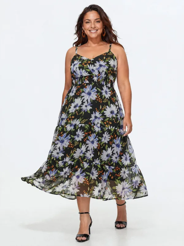 Floral Print Back-Tie Midi Dress made by Bloomchic
