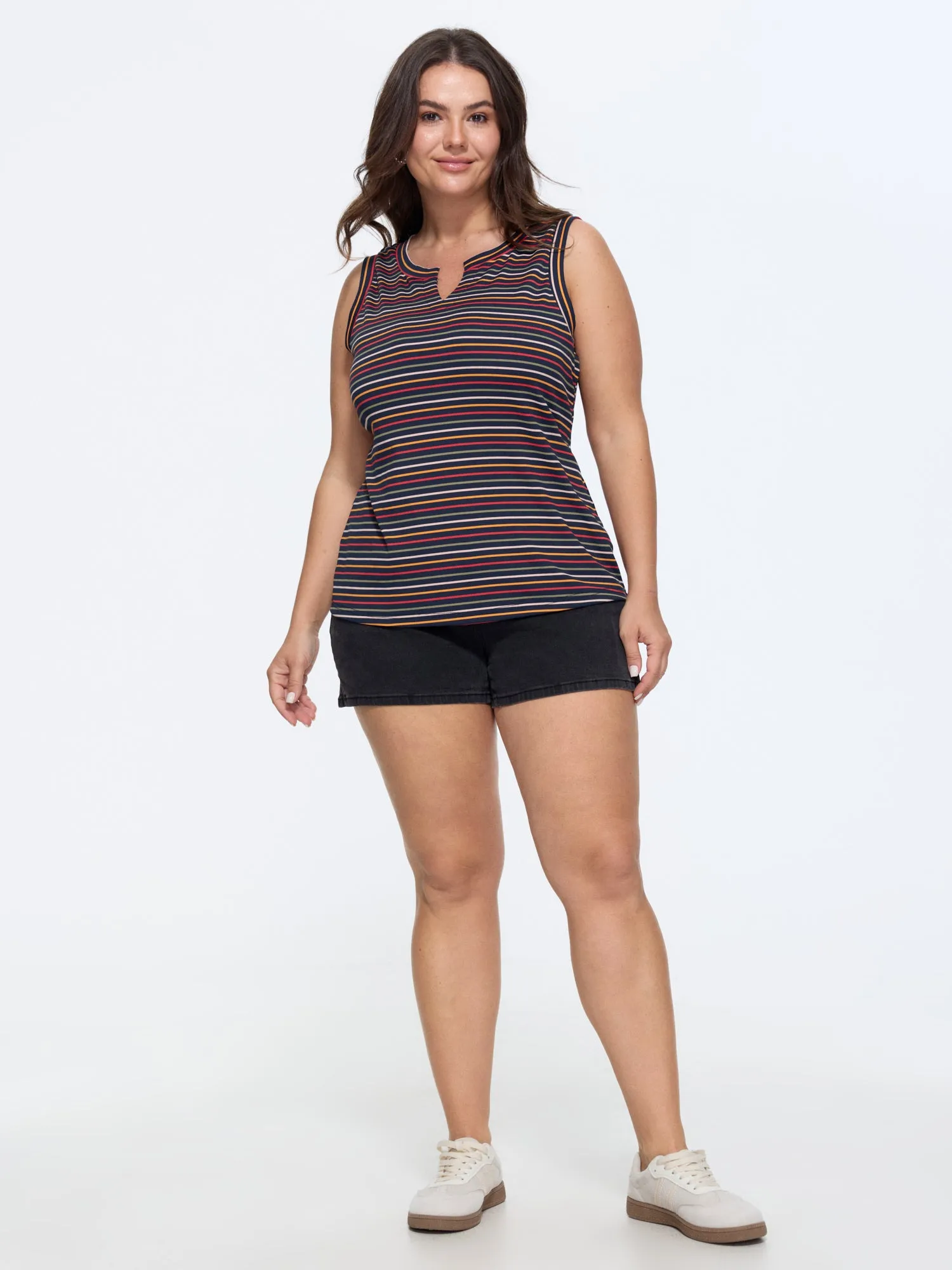 Stretchy Striped Print Waist-Defining Tank Top sold by Bloomchic product image thumbnail 3