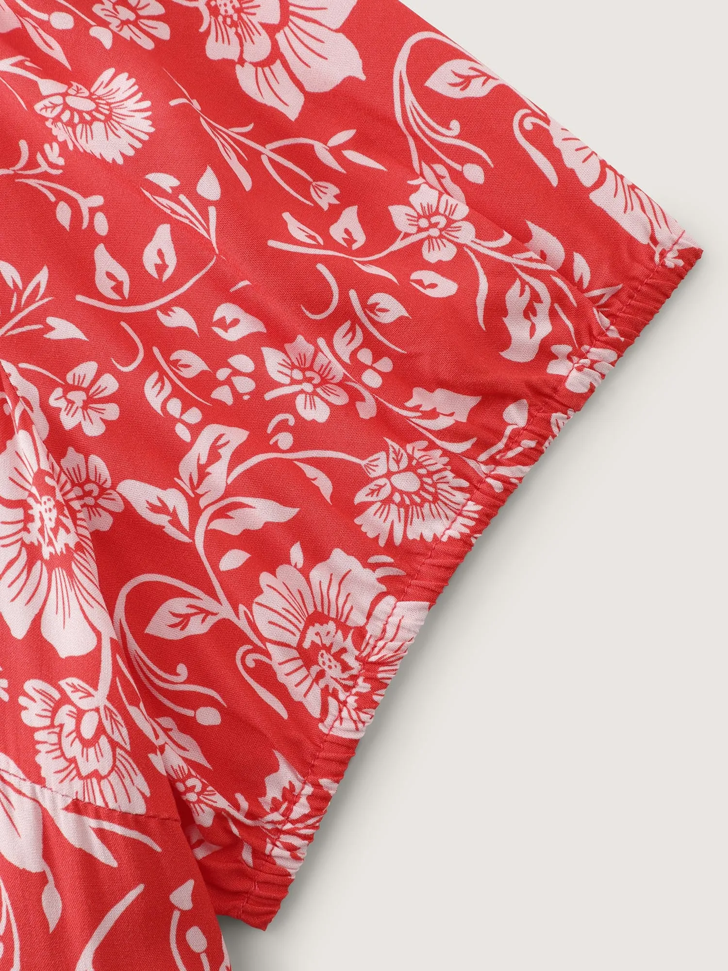 Floral Print Puffy Sleeve Flowy Mini Dress sold by Bloomchic product image thumbnail 5