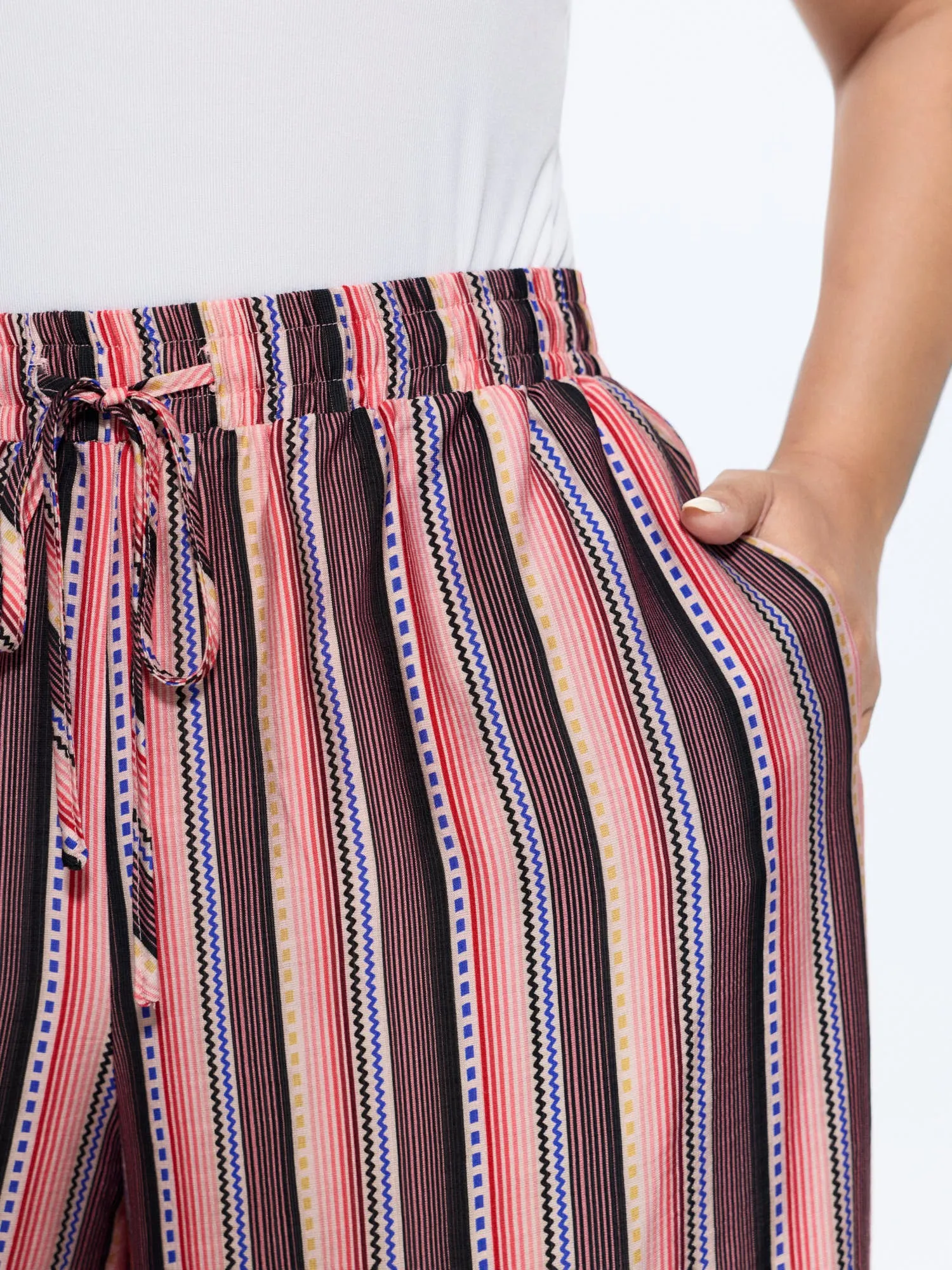 Boho Striped Print Wide-Leg Pants sold by Bloomchic product image thumbnail 3