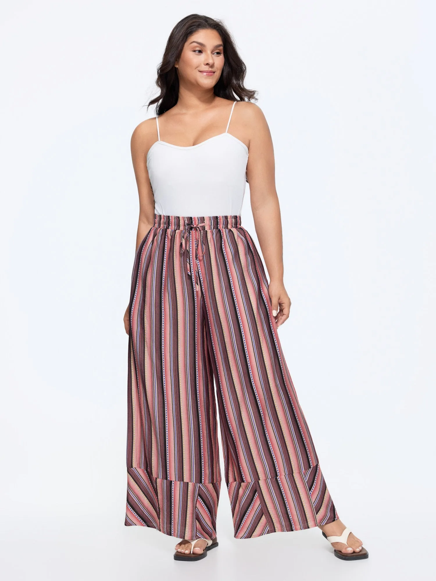 Boho Striped Print Wide-Leg Pants sold by Bloomchic product image thumbnail 2
