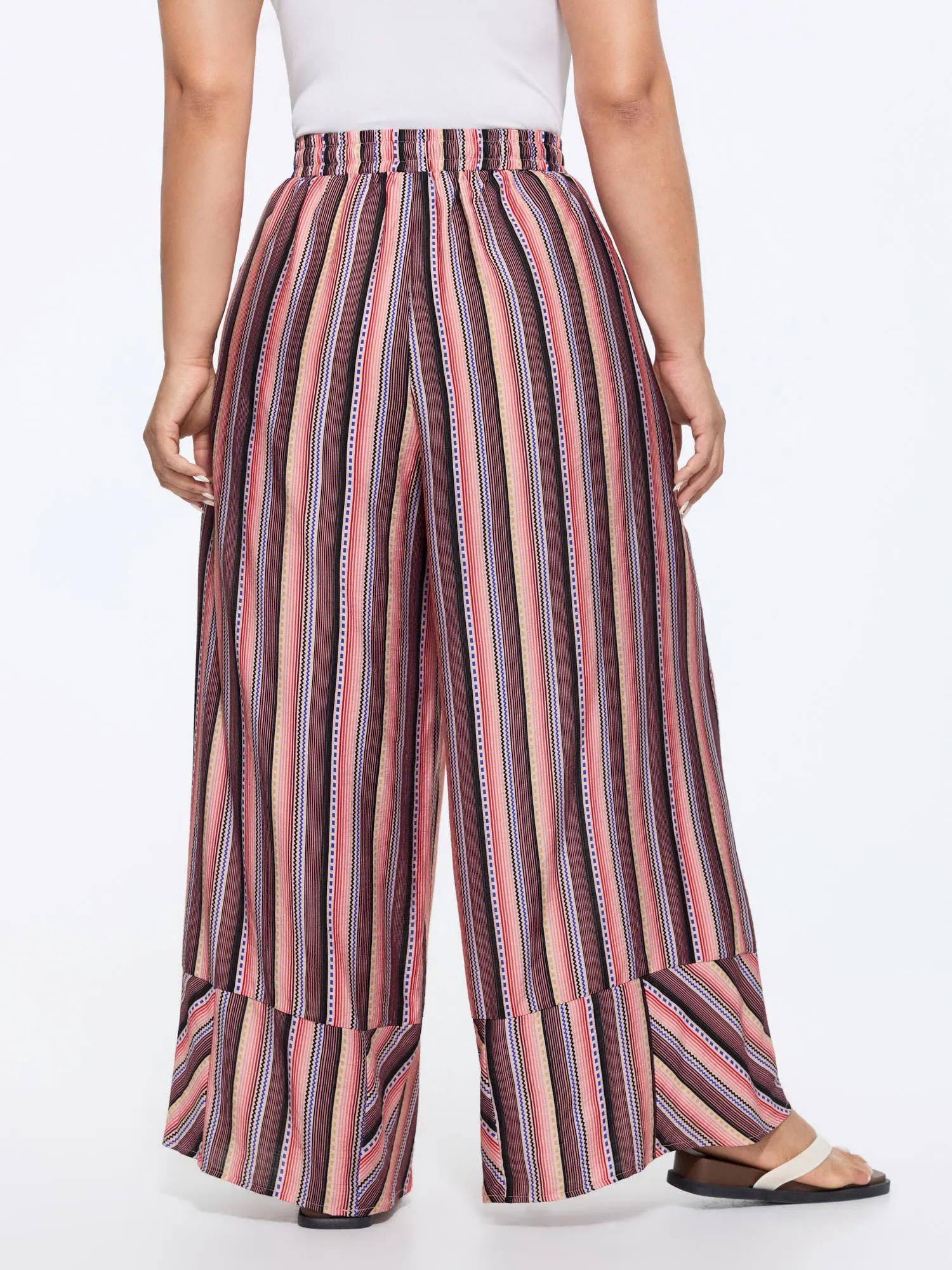 Boho Striped Print Wide-Leg Pants sold by Bloomchic product image thumbnail 5