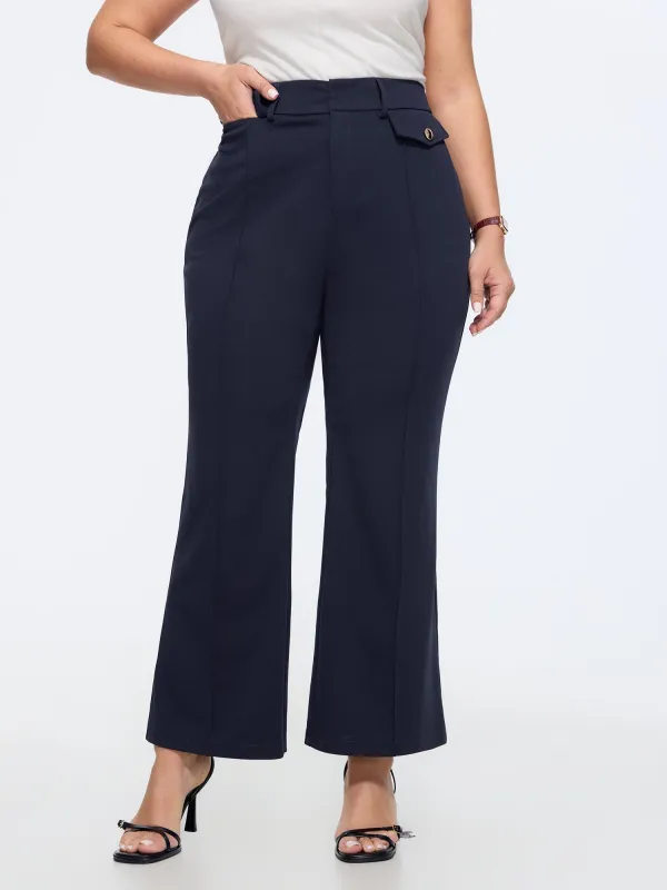 Stretchy Pull-On Flared Hem Pants made by Bloomchic
