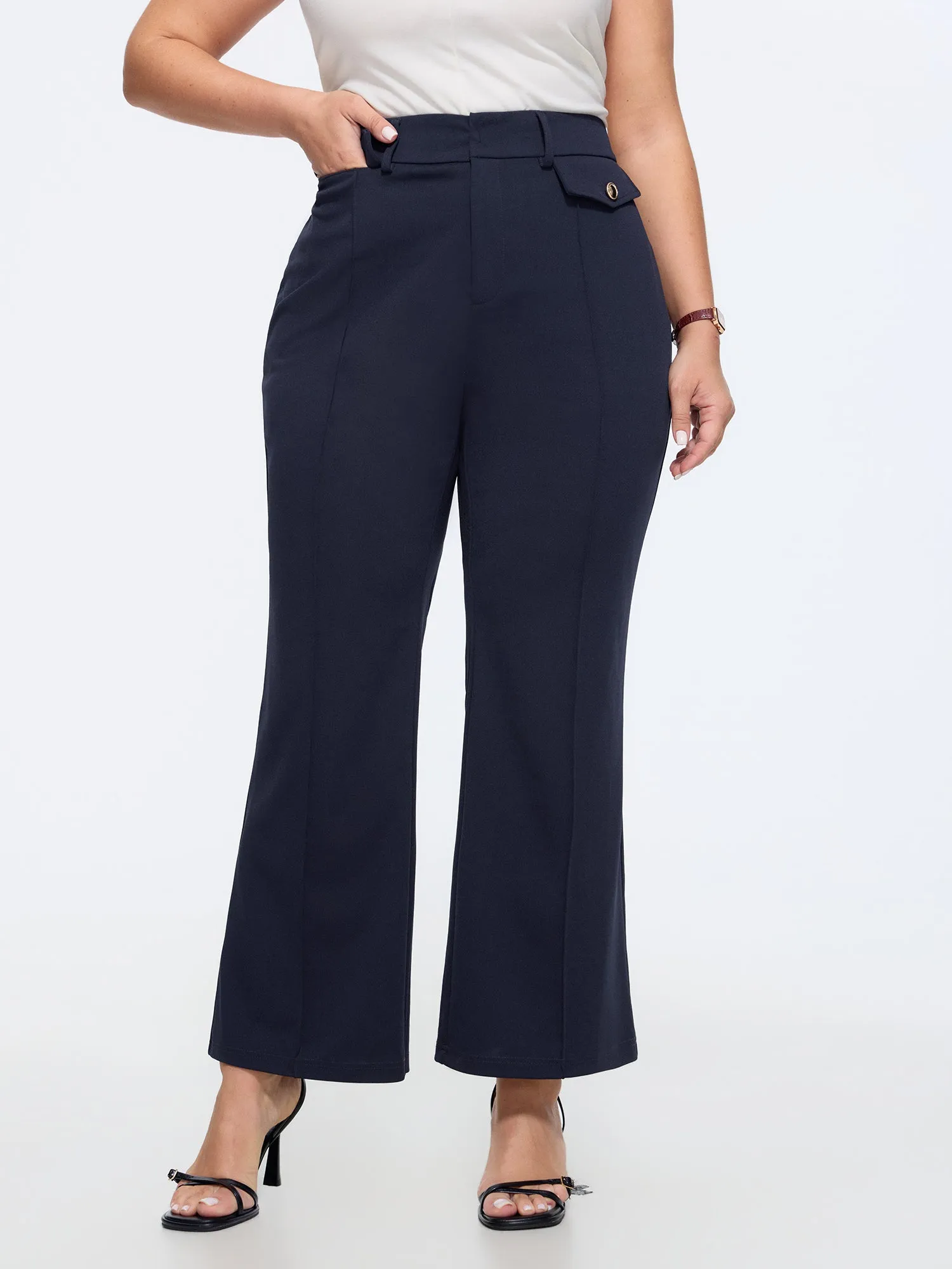 Stretchy Pull-On Flared Hem Pants sold by Bloomchic