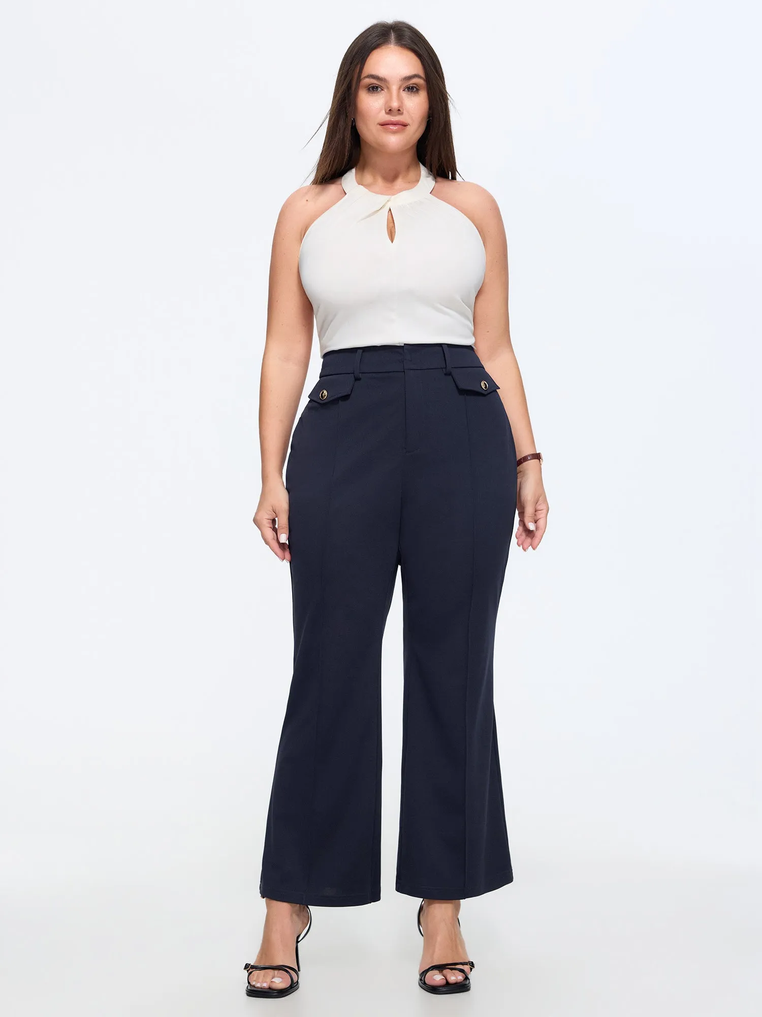 Stretchy Pull-On Flared Hem Pants sold by Bloomchic product image thumbnail 2