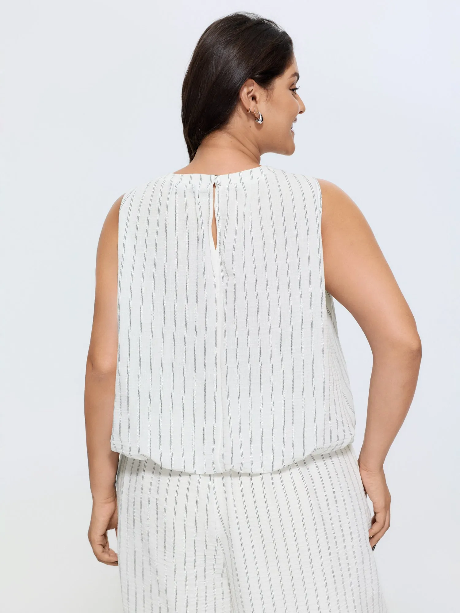 Supersoft Striped Sleeveless Blouse sold by Bloomchic product image thumbnail 4