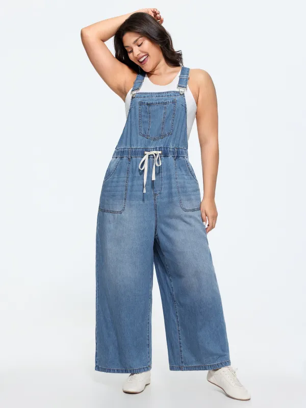 Supersoft Drawstring Waist Wide Leg Jumpsuit made by Bloomchic