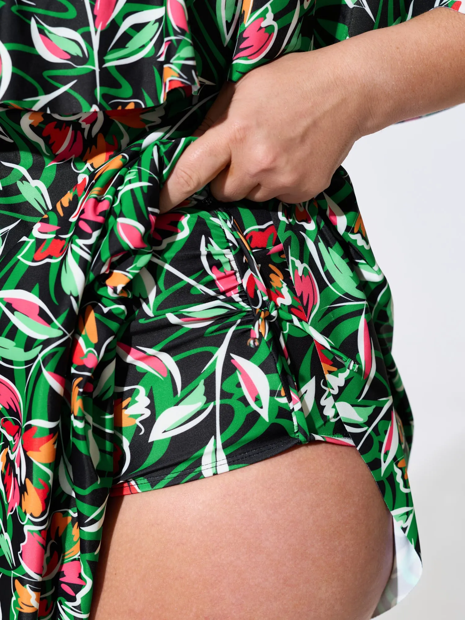 Floral Ruffle Trim Off Shoulder Pockets Swim Dress sold by Bloomchic product image thumbnail 5