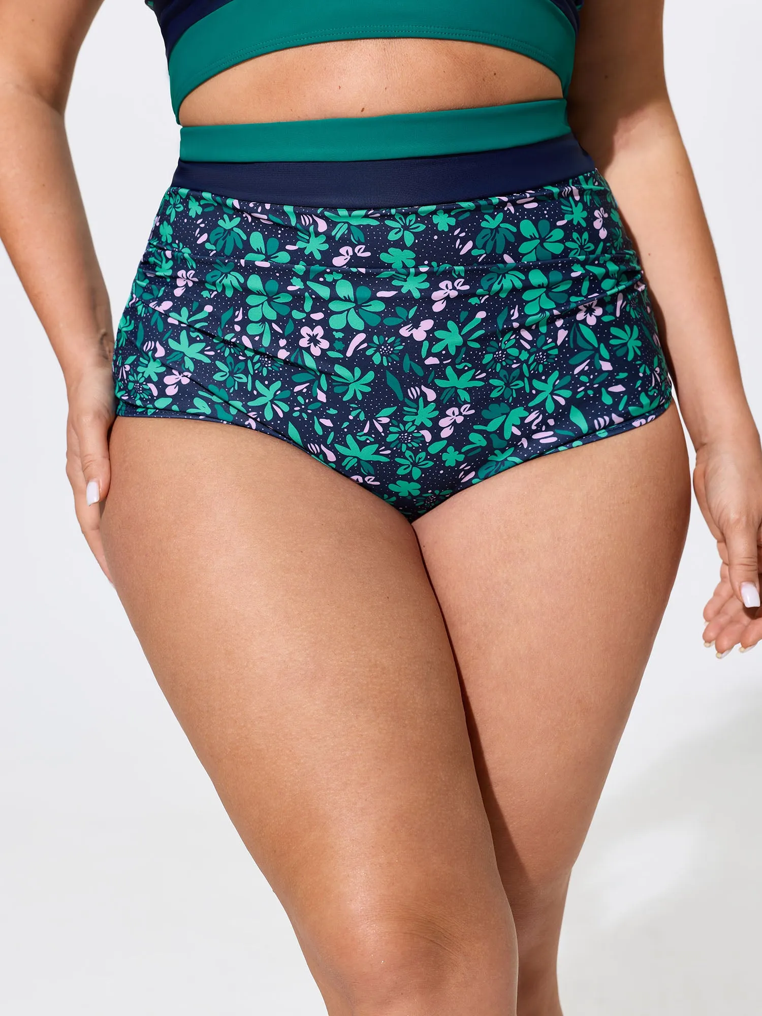 Colorful Floral Print Swim Bottoms sold by Bloomchic