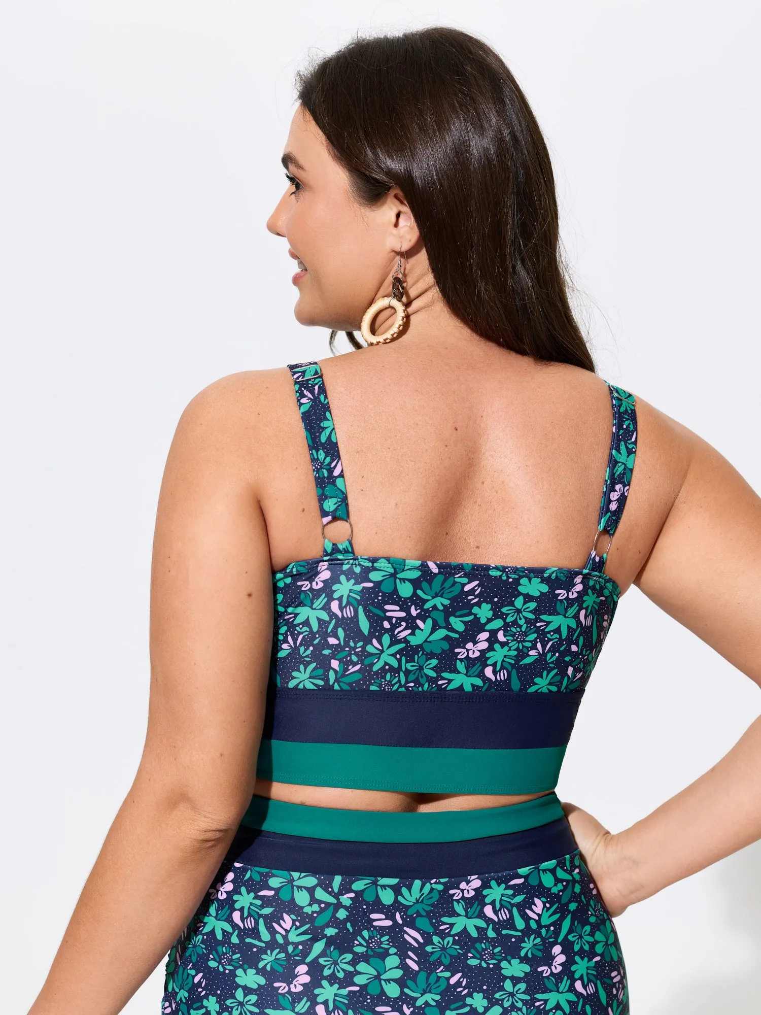 Colorful Floral Print Surplice Neckline Swim Top sold by Bloomchic product image thumbnail 4