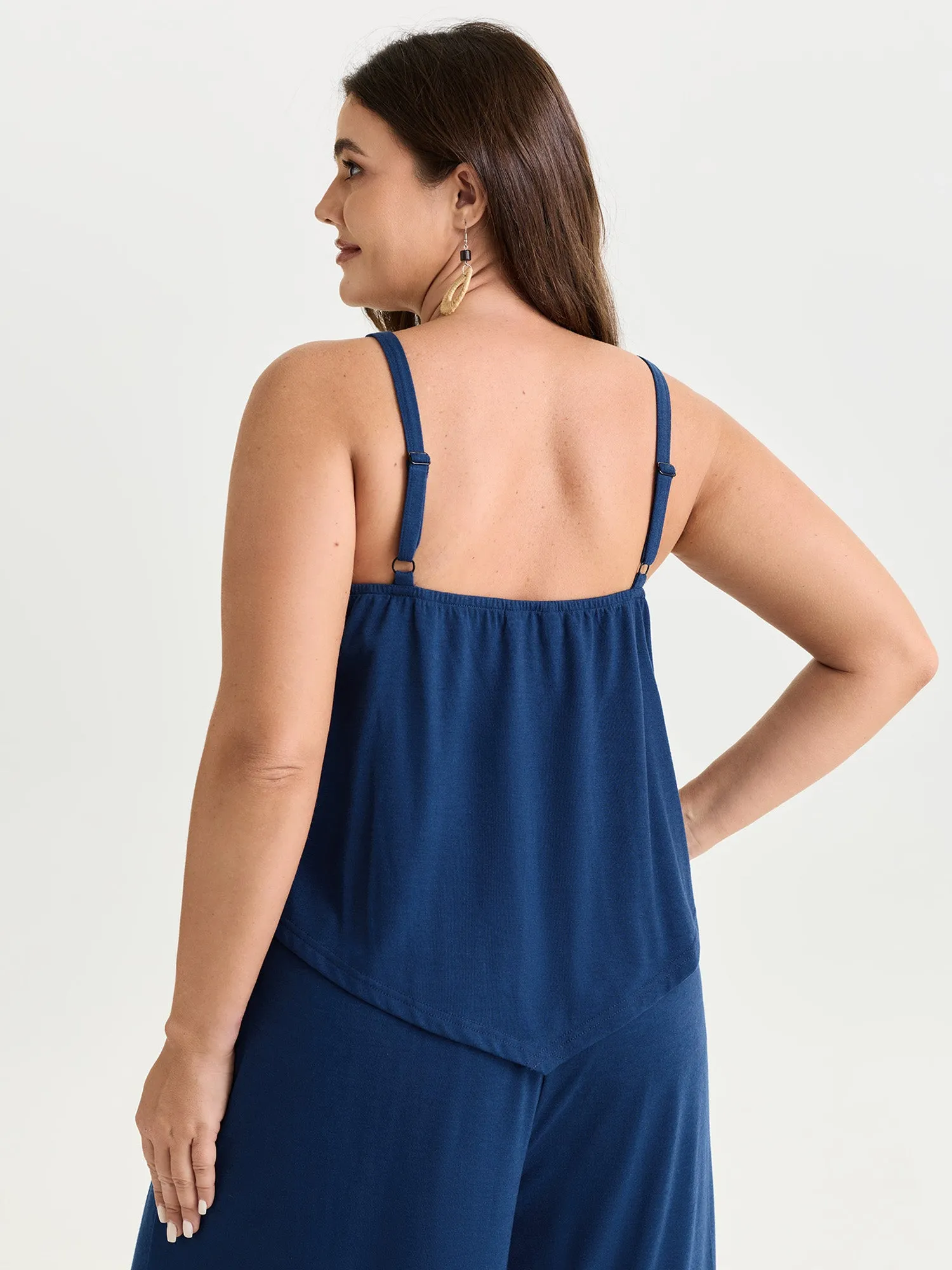 Stretchy Paisley Print Curvy Hem Tank Top sold by Bloomchic product image thumbnail 5