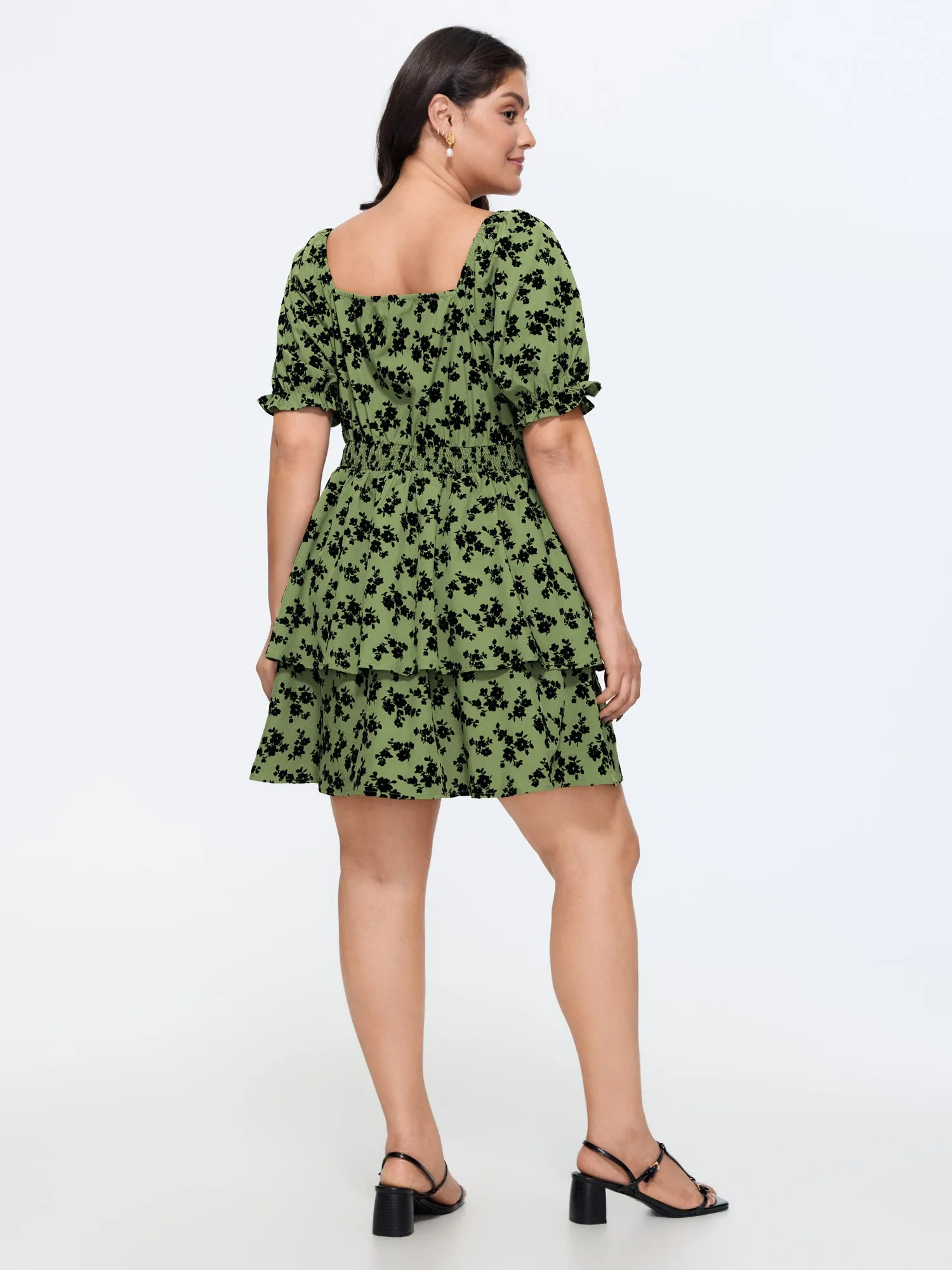 Floral print Shirred Waist Mini Dress sold by Bloomchic product image thumbnail 5