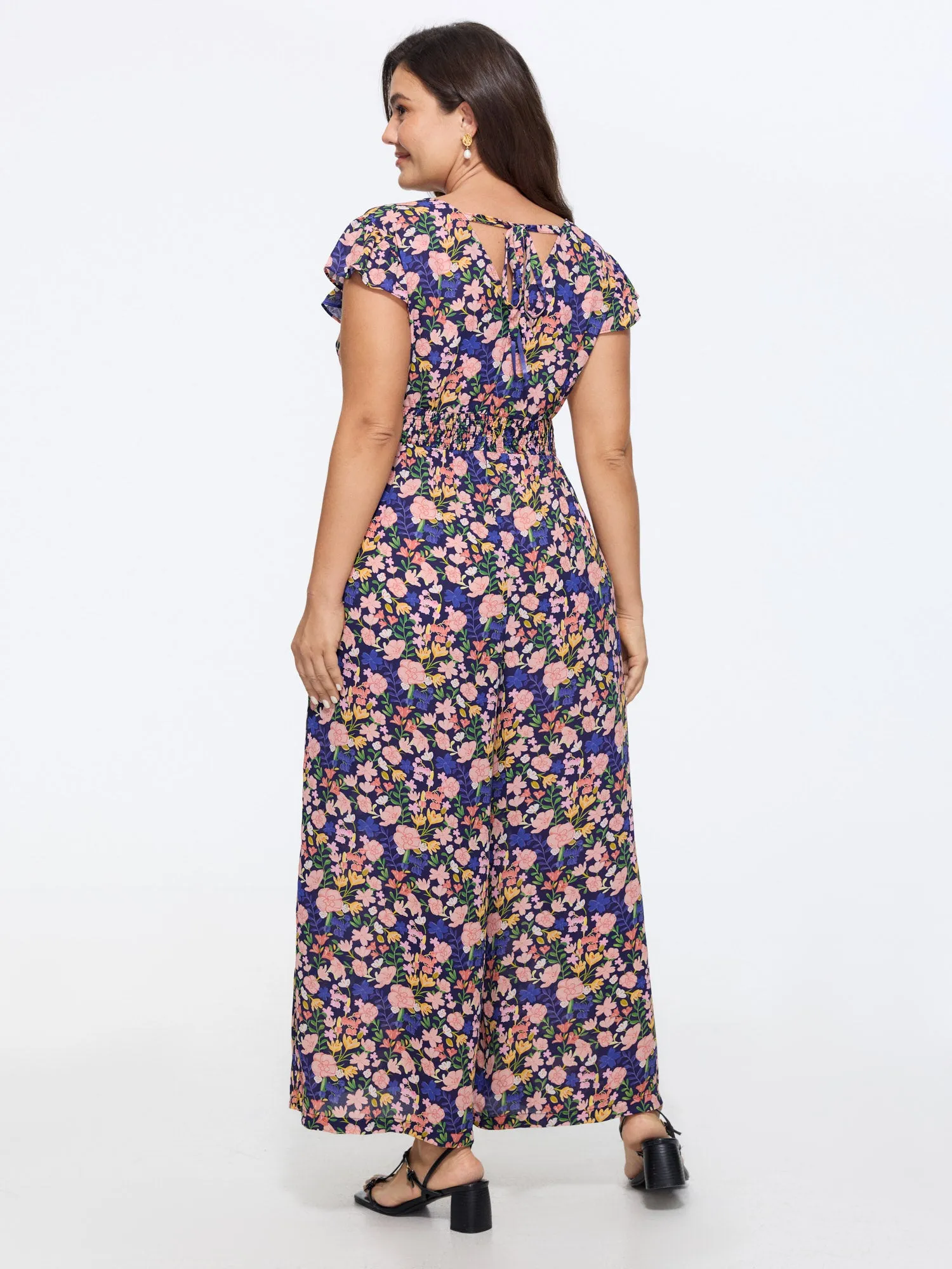 Floral Print Cut-Out Back Jumpsuit sold by Bloomchic product image thumbnail 5