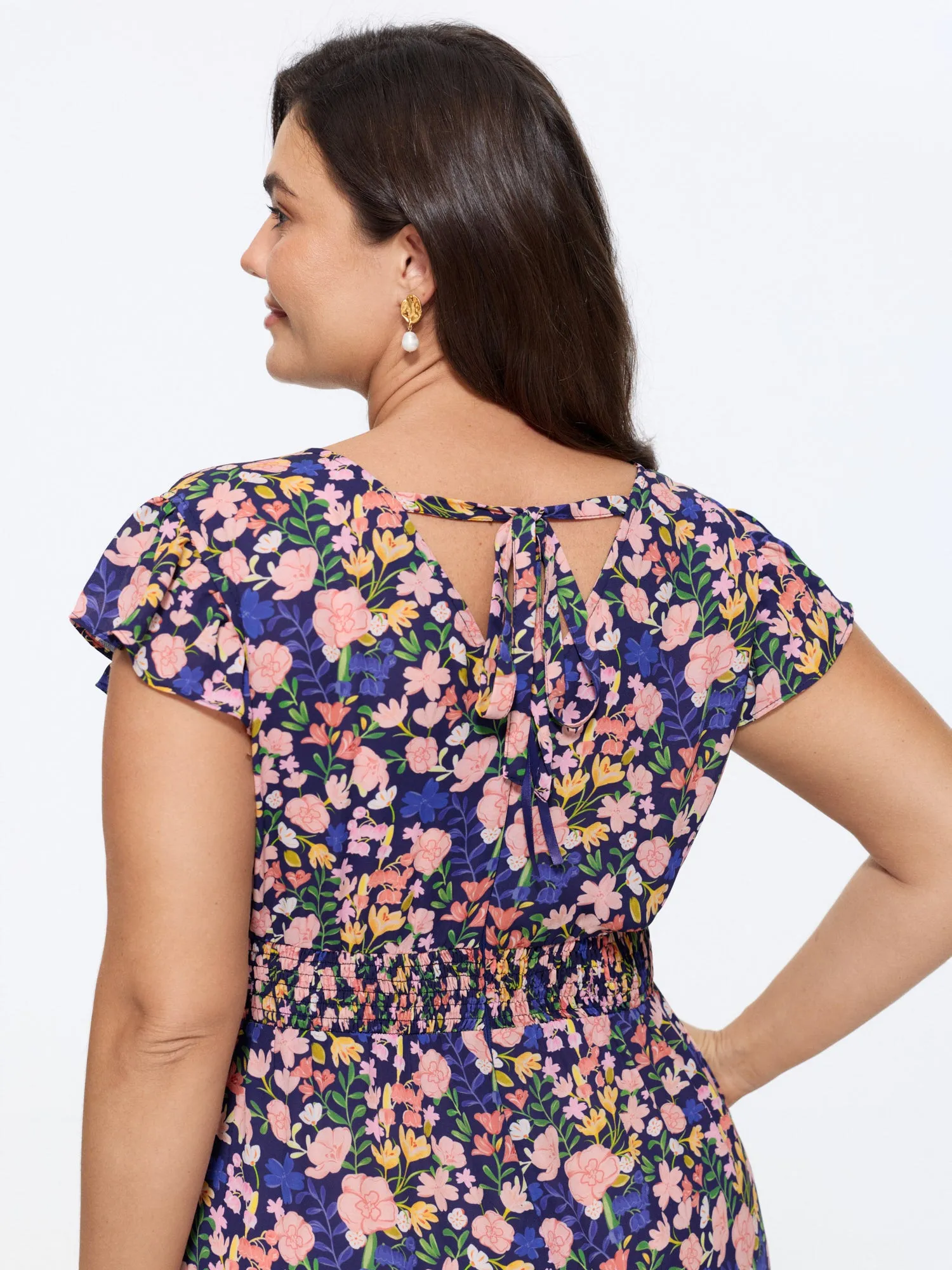Floral Print Cut-Out Back Jumpsuit sold by Bloomchic product image thumbnail 4
