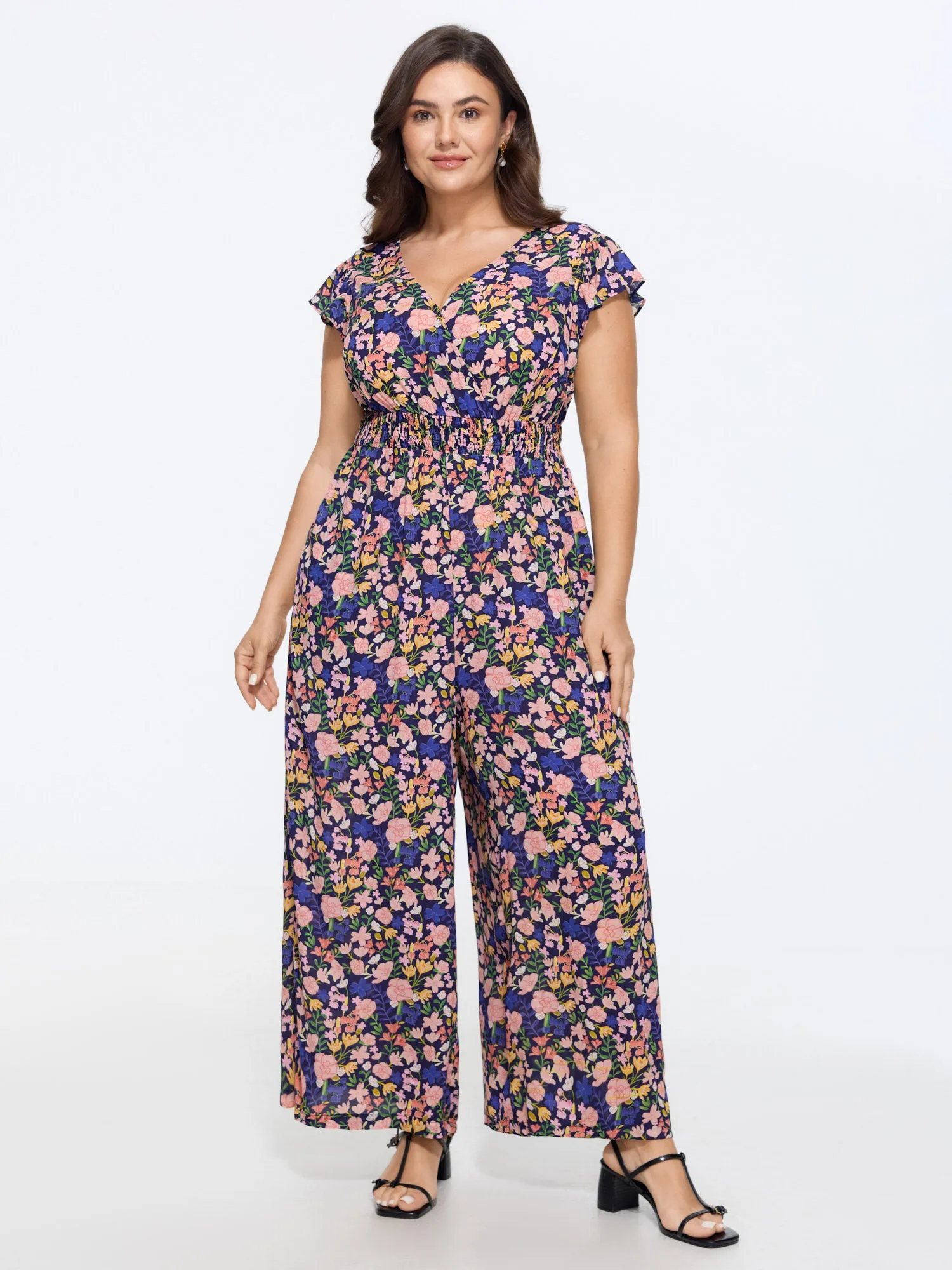 Floral Print Cut-Out Back Jumpsuit sold by Bloomchic