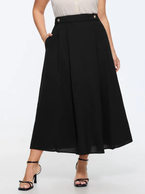 Waist Beaded Pleated Flowy Maxi Skirt made by Bloomchic