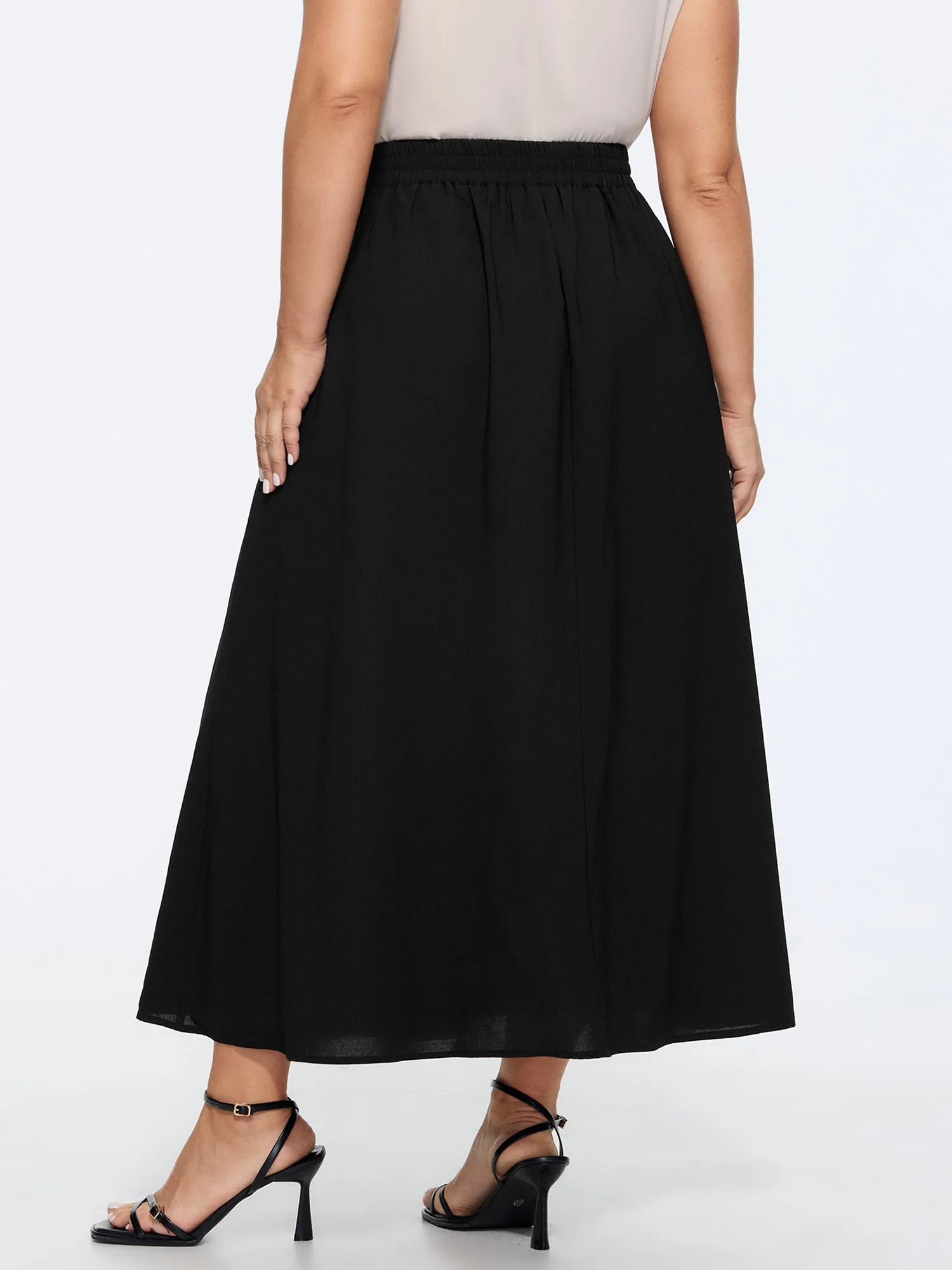 Waist Beaded Pleated Flowy Maxi Skirt sold by Bloomchic product image thumbnail 5