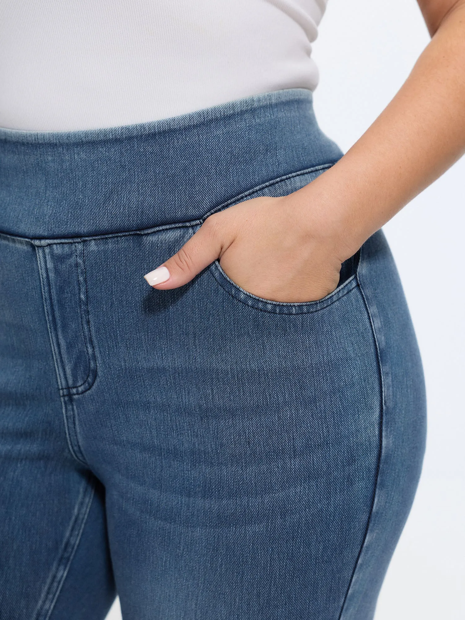 Stretchy Pull-On Skinny-Fit Jeans sold by Bloomchic product image thumbnail 3