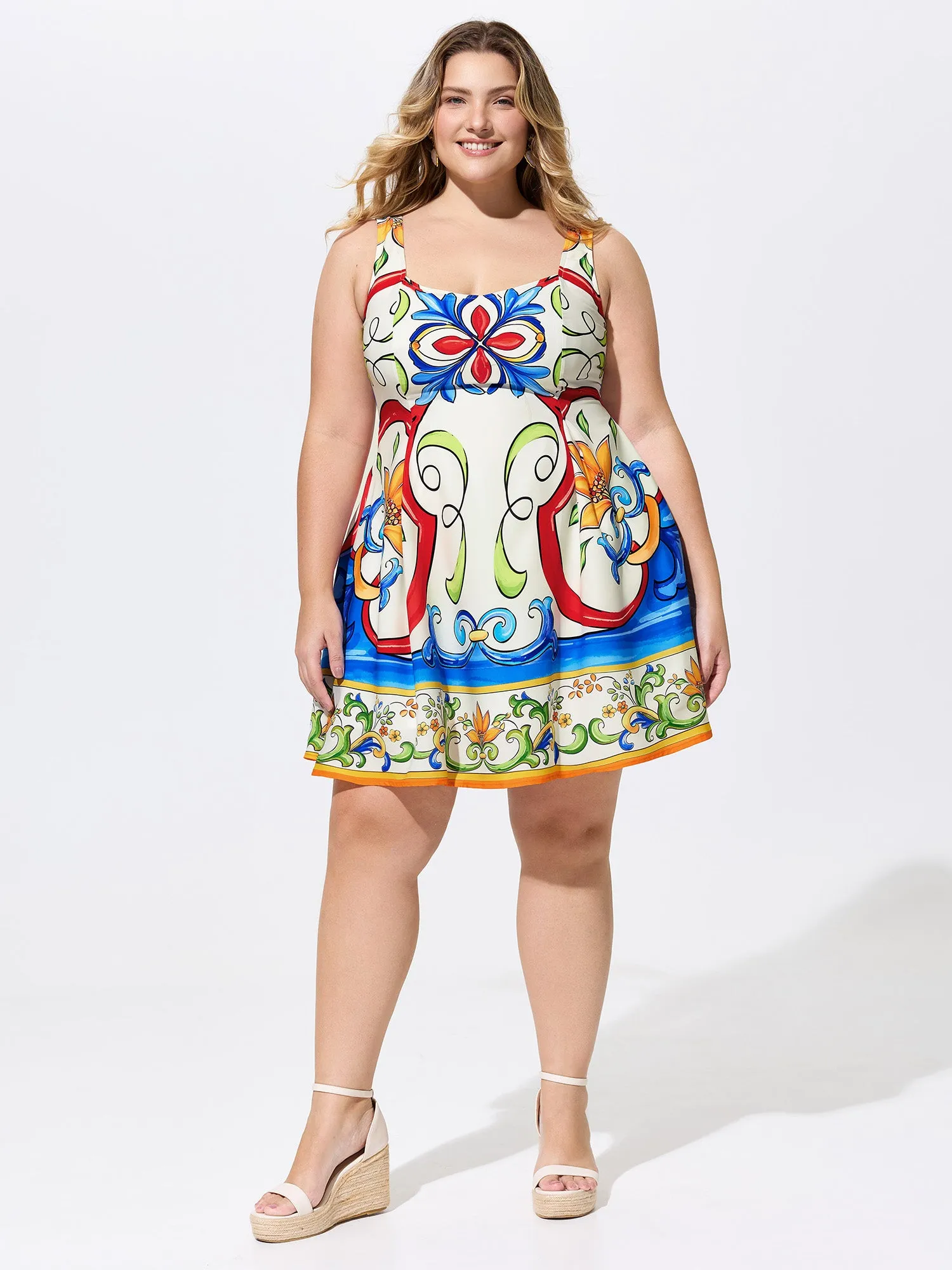 Floral Abstract Print Sleeveless Mini Dress sold by Bloomchic product image thumbnail 3