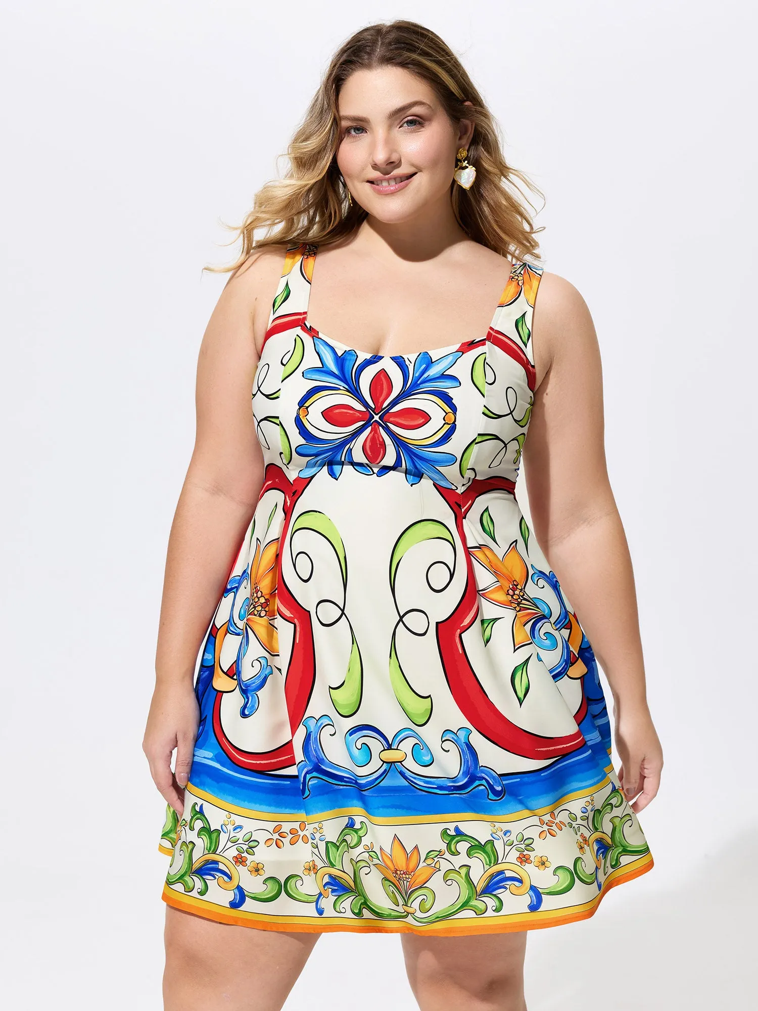Floral Abstract Print Sleeveless Mini Dress sold by Bloomchic