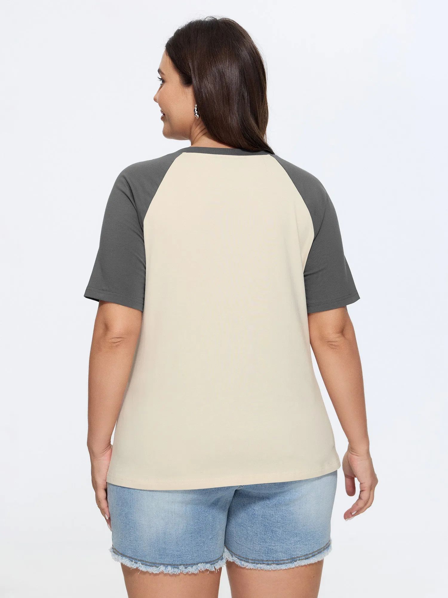 Cotton Good Vibes Raglan Sleeve T-Shirt sold by Bloomchic product image thumbnail 4